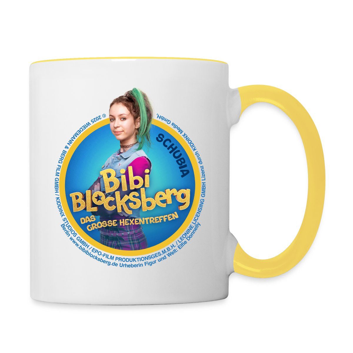 Spreadshirt Tasse Bibi Blocksberg Film Große Hexentreffen Schubia Tasse Zweifarbig, Keramik