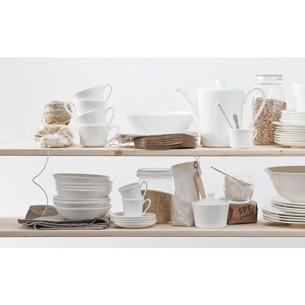 Rosenthal Butterdose Butterdose 2-tlg. Jade Bone China Weiß, Porzellan, (Set, 2-tlg), Butterdose, 2-tlg., Ø20,5cm, Porzellan, Weiß