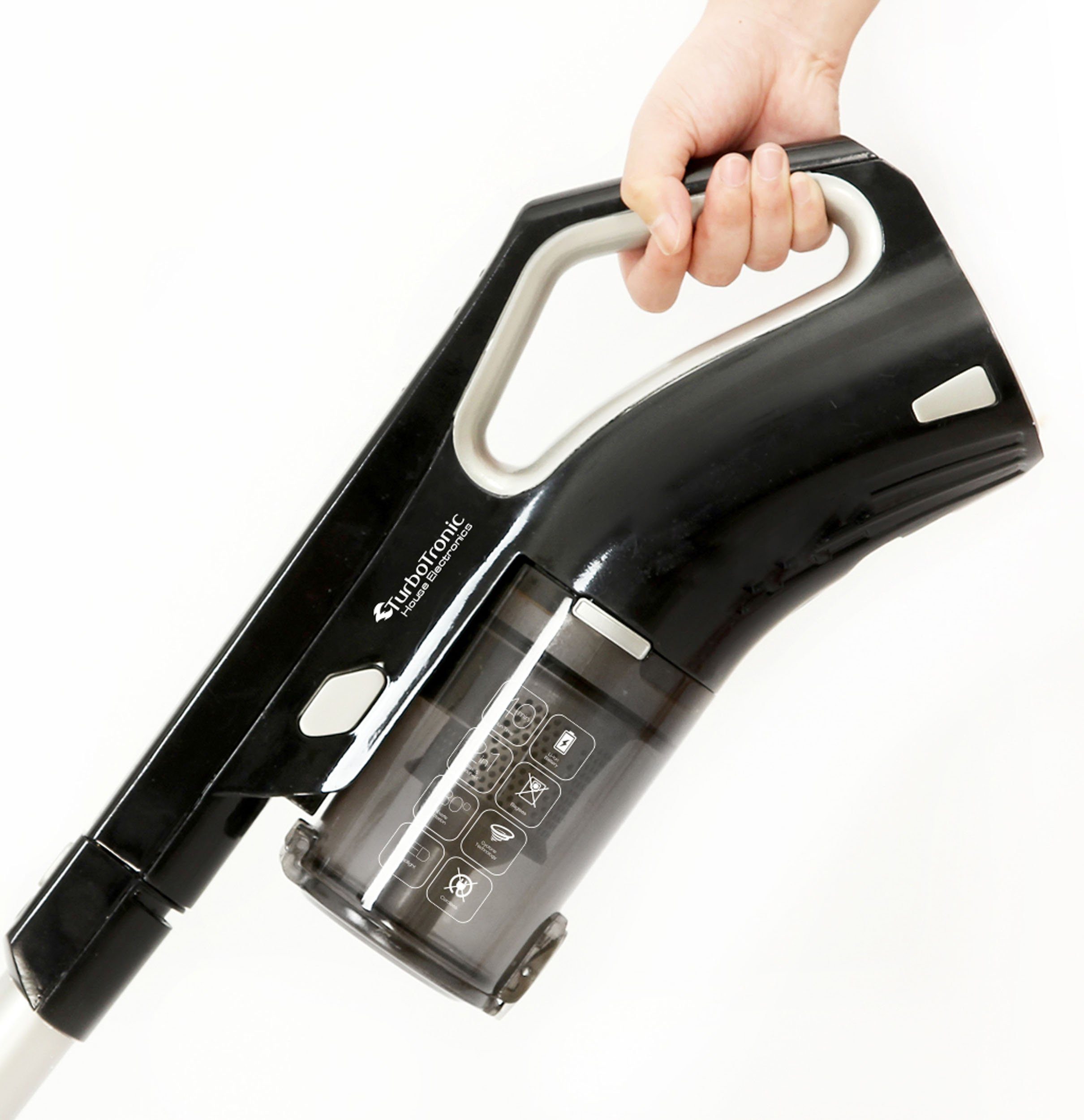 TurboTronic by Z-Line Akku-Hand-und Stielstaubsauger 22.2 V LI-ION Multi-Zyklon Akku Sauger, 180 W, beutellos, Stiel Staubsauger Bodenbürste
