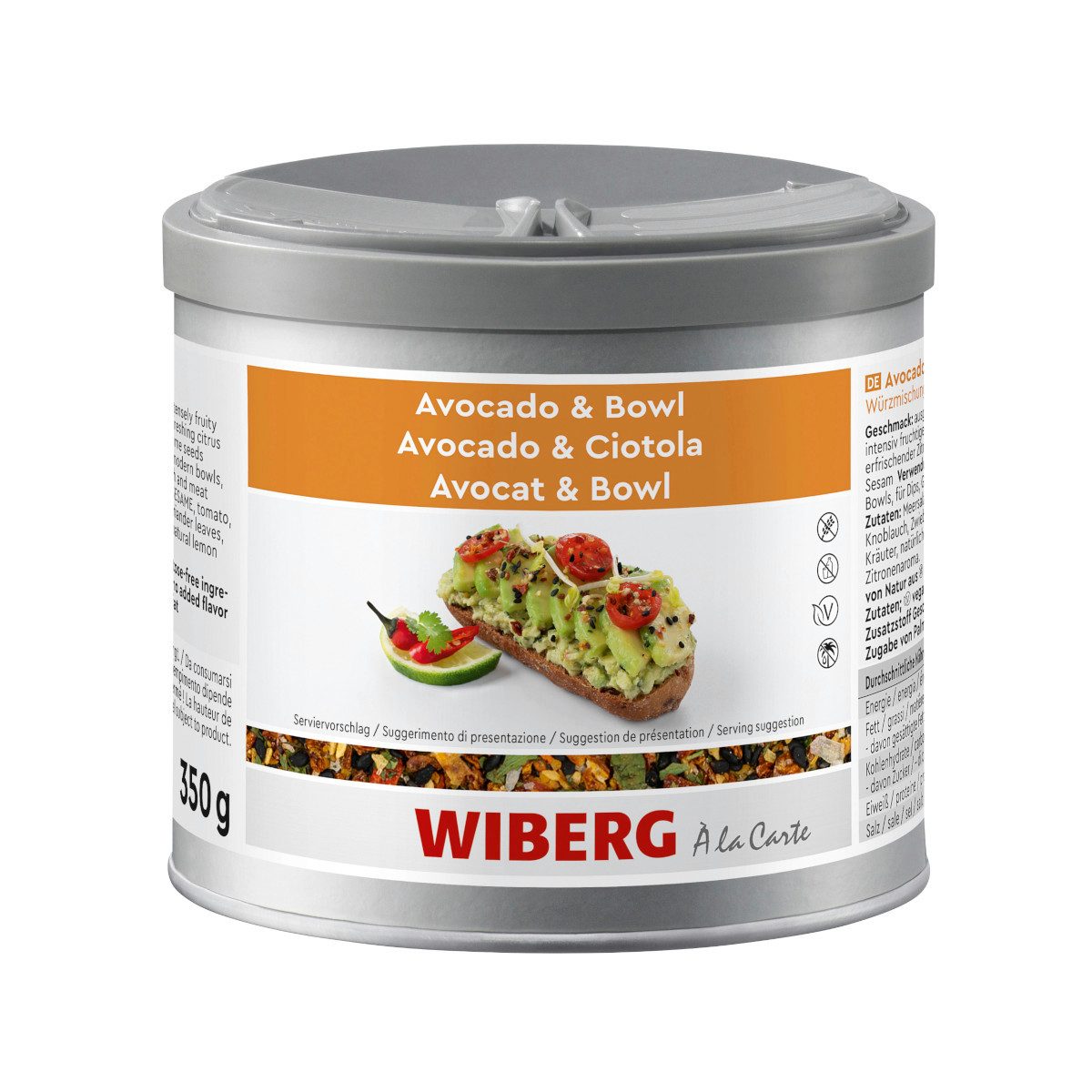 WIBERG Gewürz, Wiberg Avocado and Bowl Gewürzmischung harmonische Aromen 350g