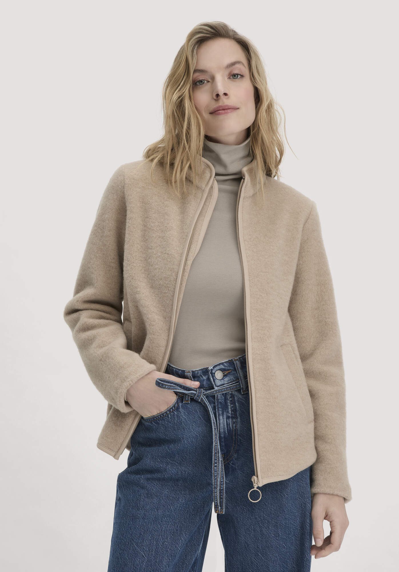 Hessnatur Fleecejacke Regular aus reiner Bio-Merinowolle (1-St) günstig online kaufen