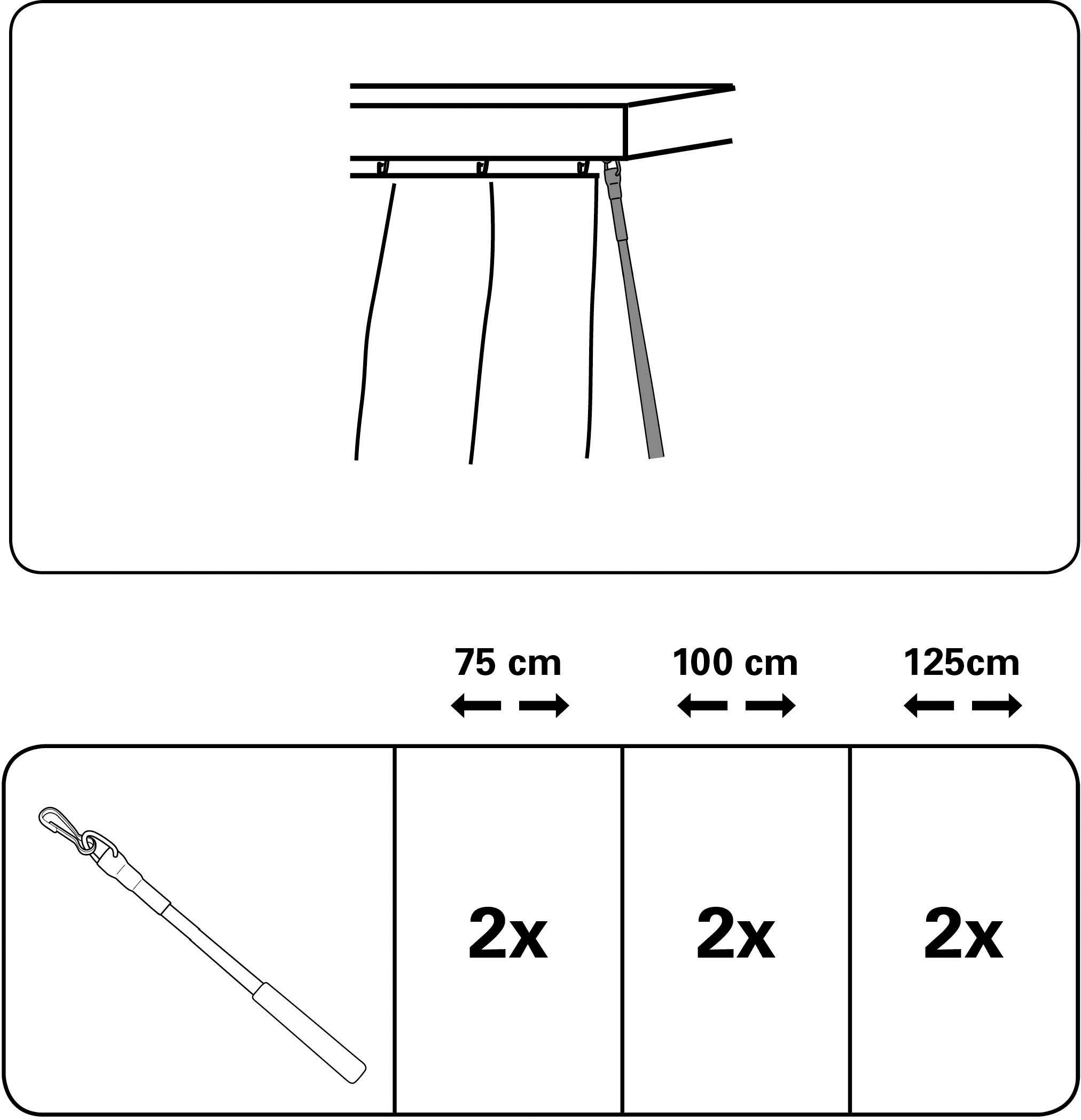 GARDINIA Schleuderstab Kunststoff mit Metallhaken, Vorhangschiene, (Set, 2-St), Serie Flächenvorhang-Technik Atlanta 3-läufig – Bild 2 von 3