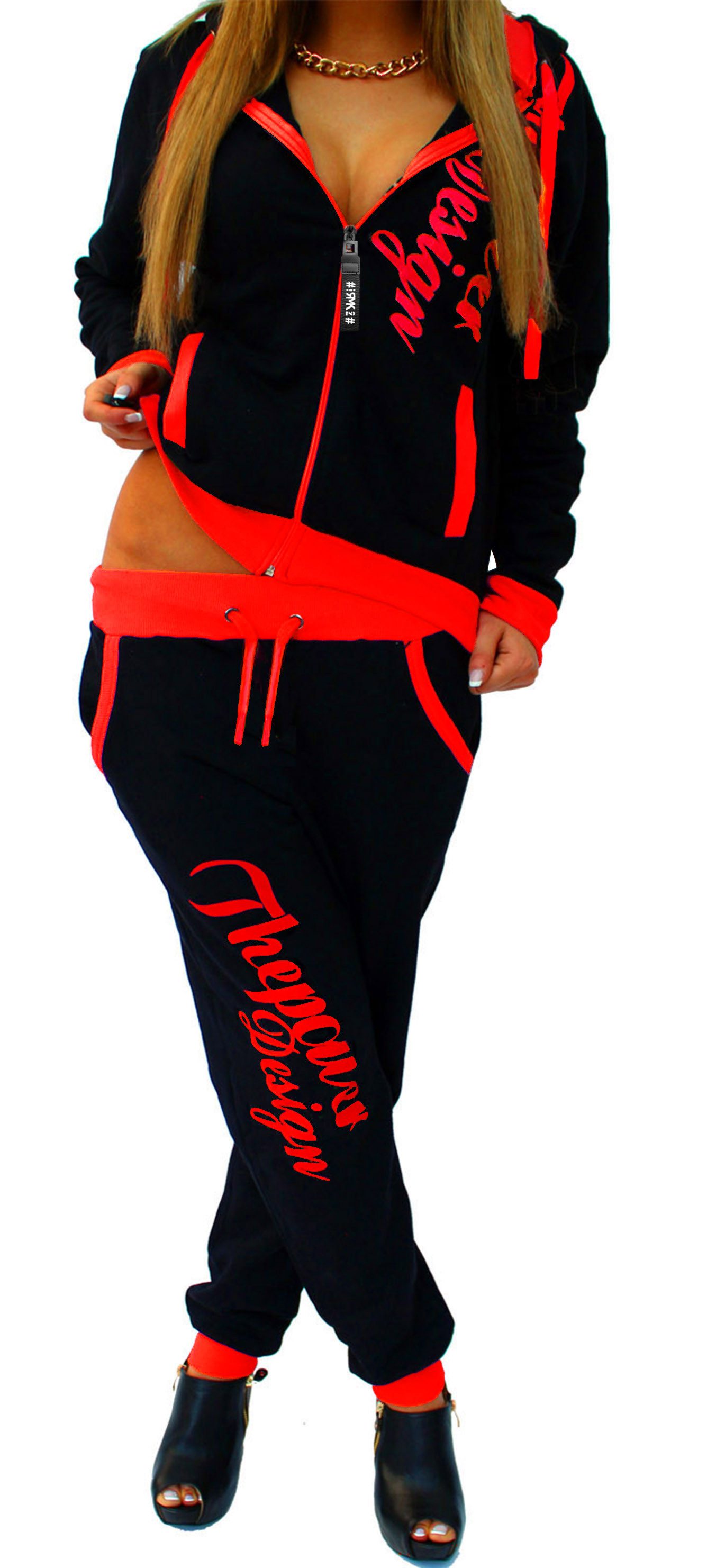RMK Jogginganzug Damen Sportanzug The Power Design (Set), Trainingsanzug Freizeitanzug Fitness mit Kapuze