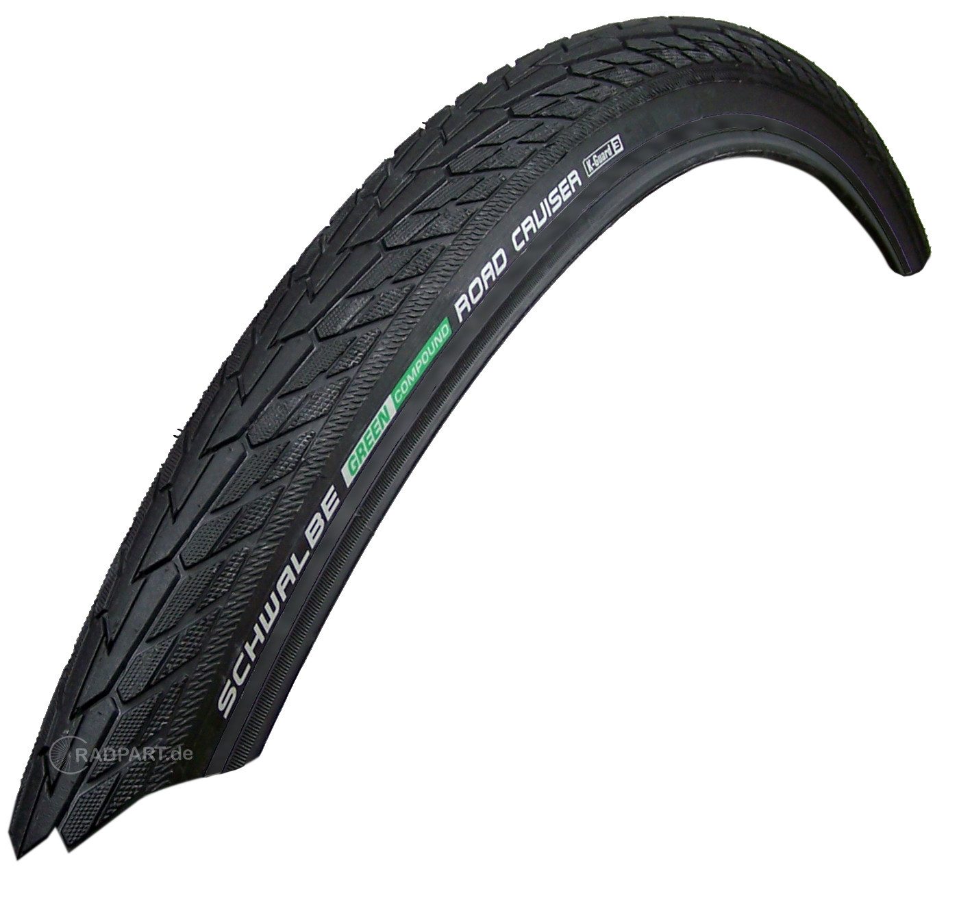 Schwalbe Fahrradreifen Schwalbe Road Cruiser 47-203 Green K-Guard 12 1/2 x 1.75, Drahtreifen