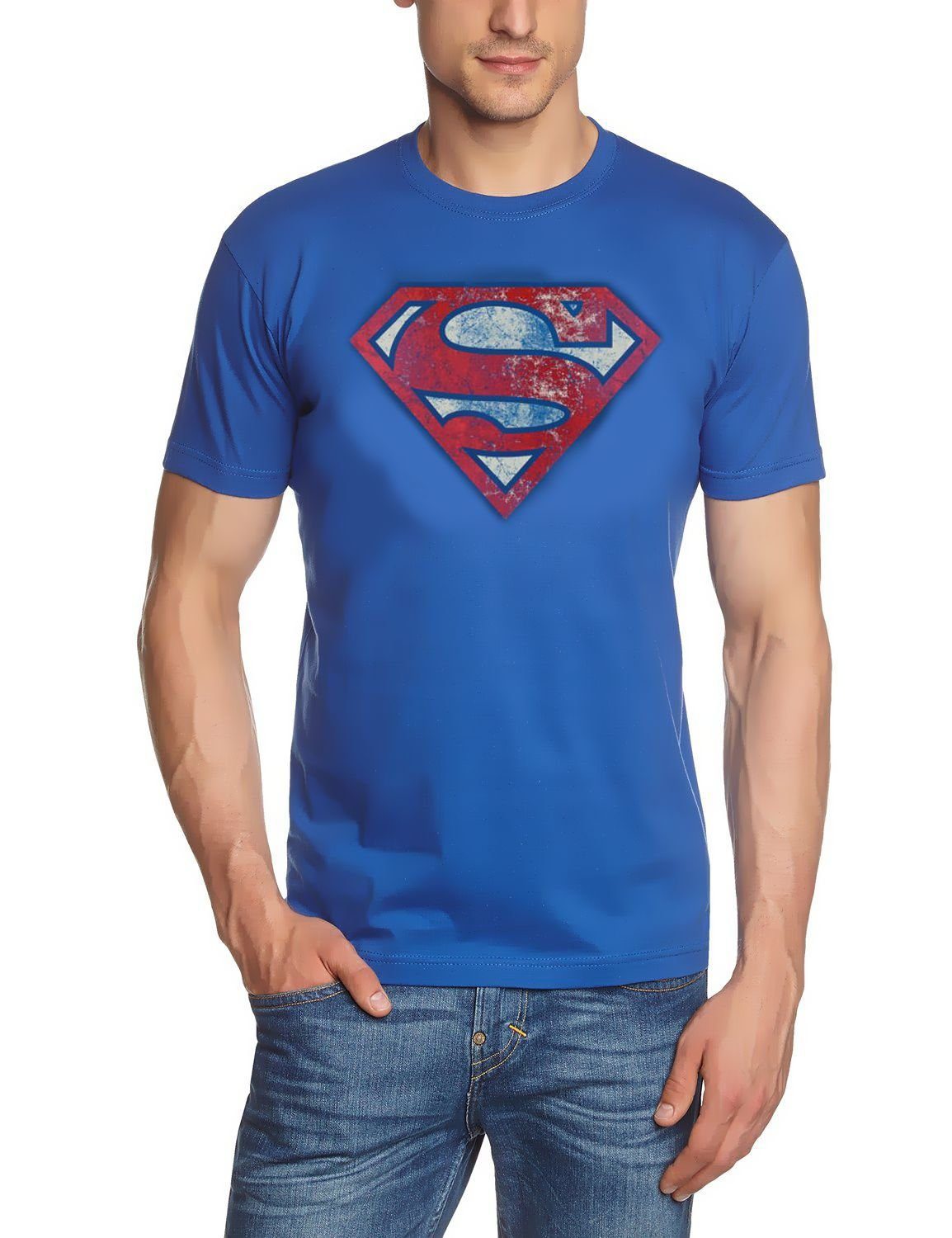 Superman M weiß T-Shirt L Jugendliche Gr. Superman T-Shirt blau und S + Erwachsene