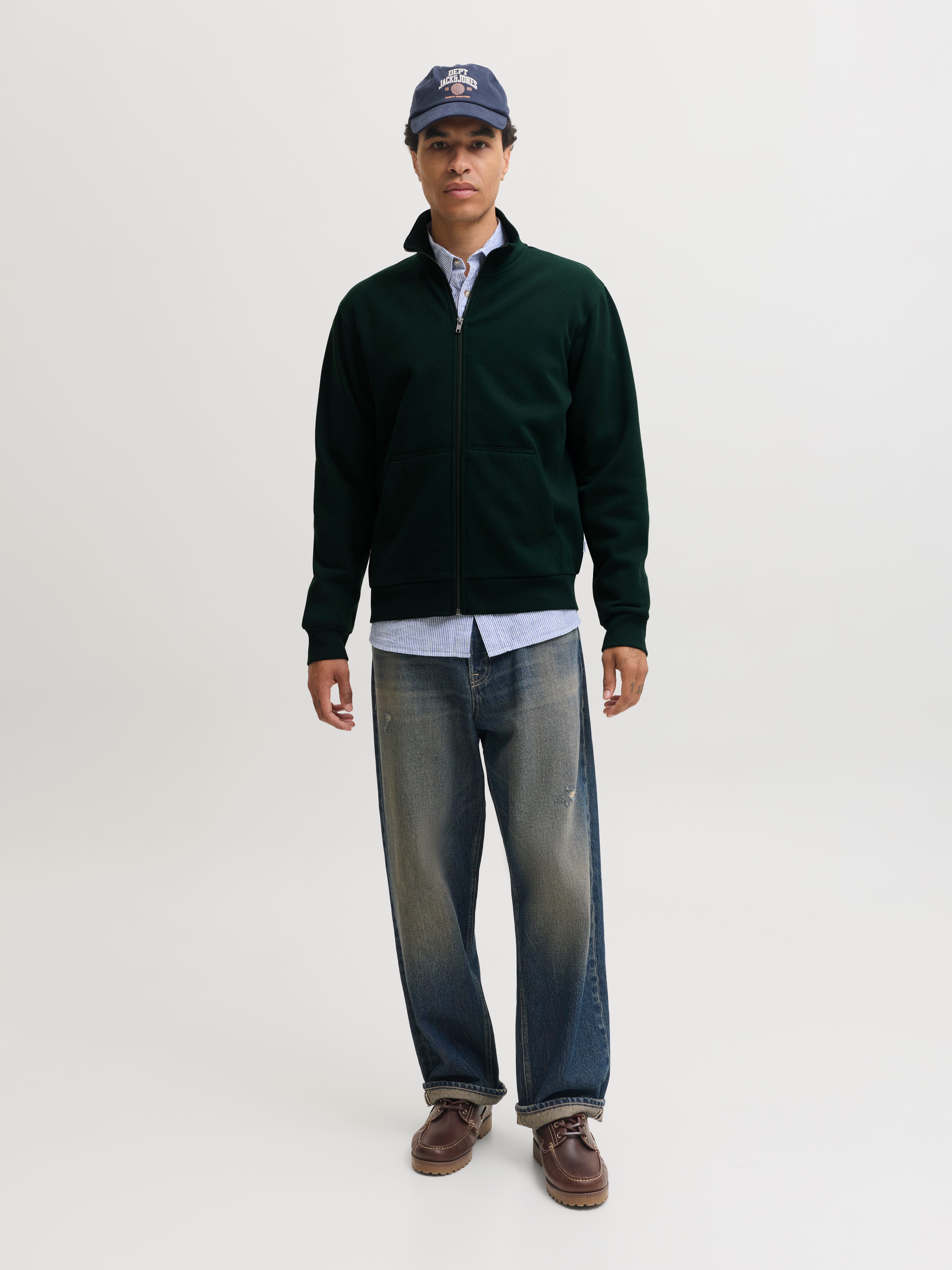 Jack & Jones Sweatjacke JJEBRADLEY SWEAT ZIP HN NOOS Materialmix, regular fit – Bild 4 von 5