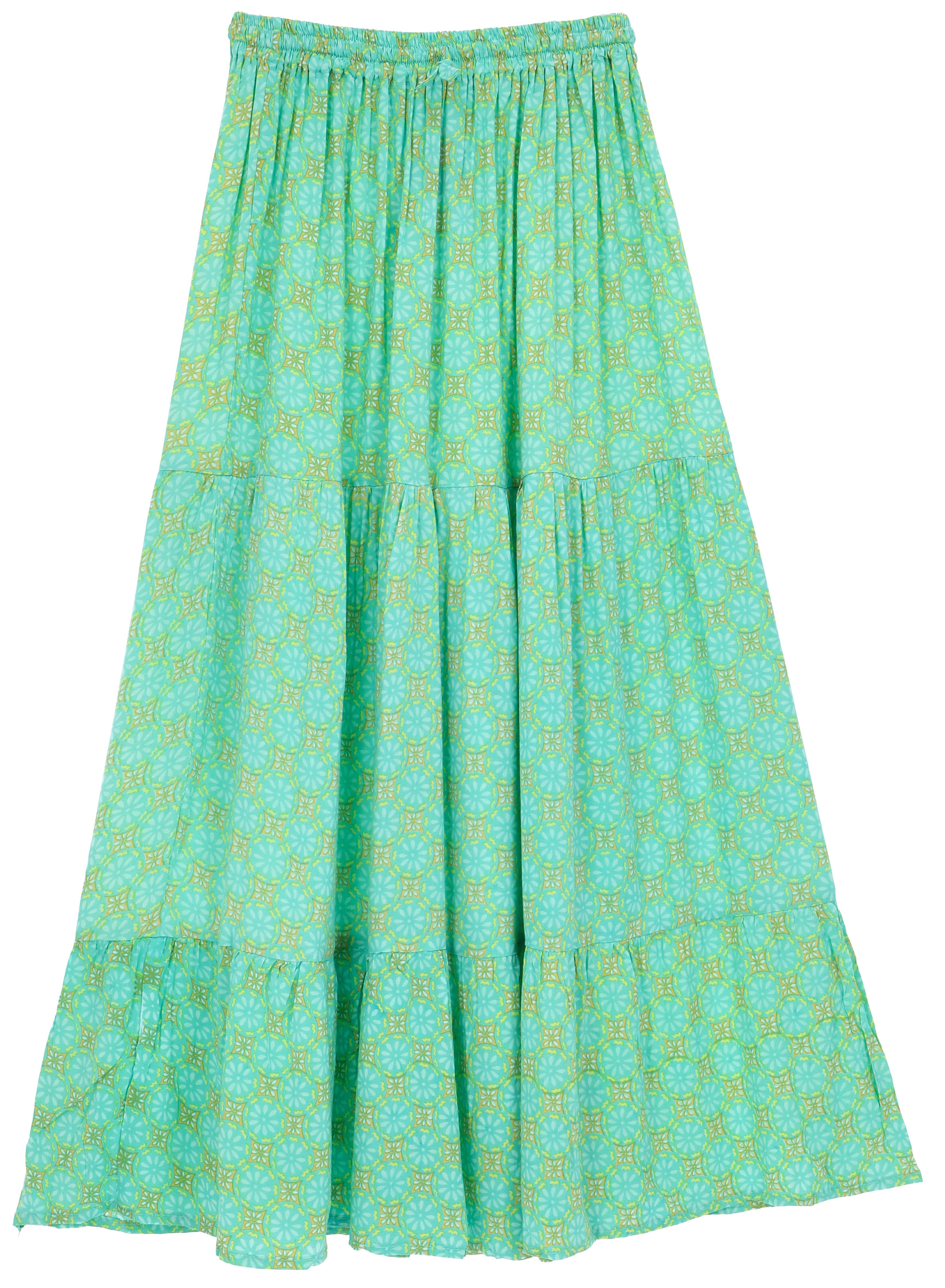 Guru-Shop Minirock Maxirock Batik, langer Sommerrock, farbenfroher.. alternative Bekleidung