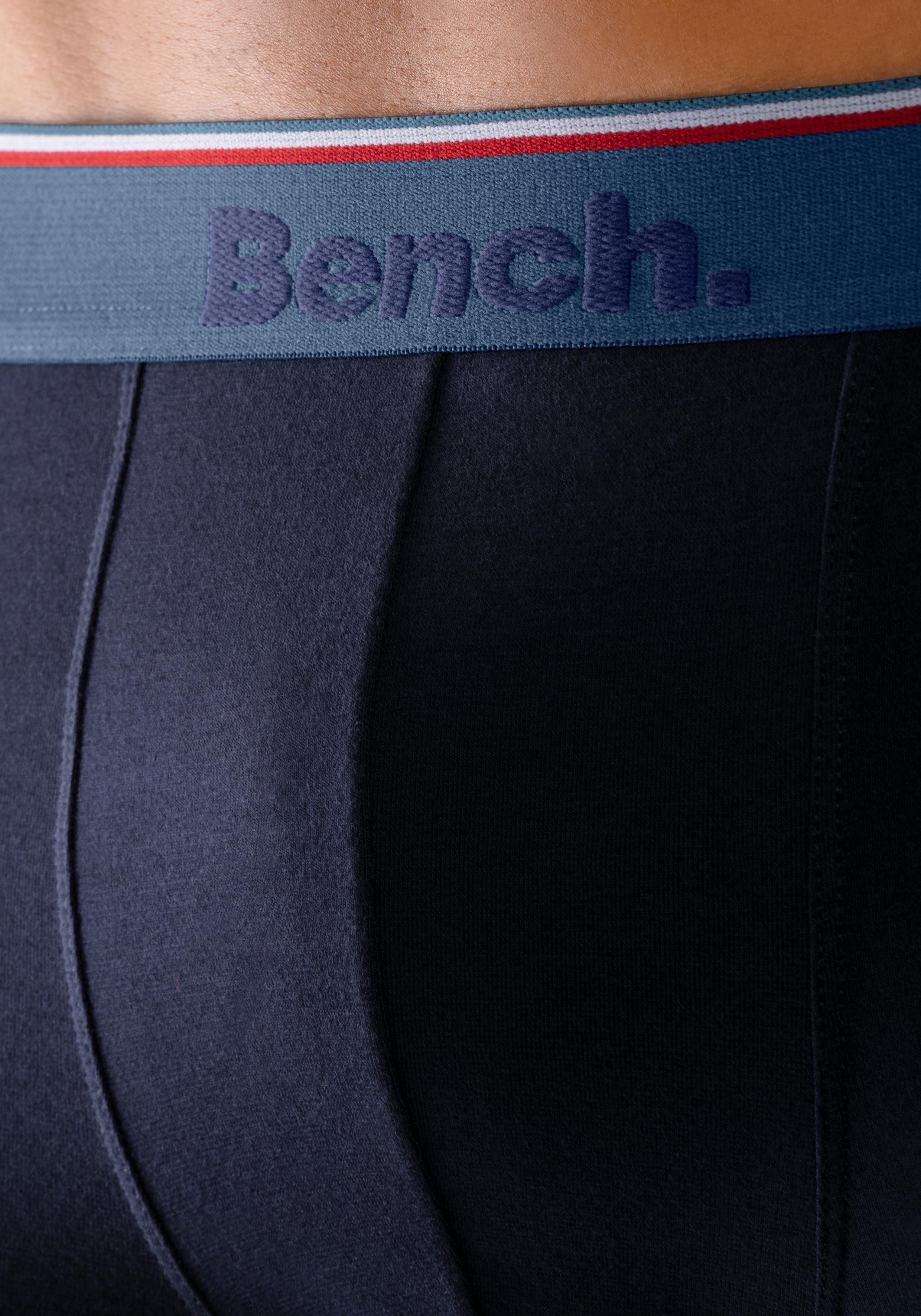 Streifen Logo-Webbund blau schmalen mit im Bench. navy, Langer (Packung, 4-St) Boxer