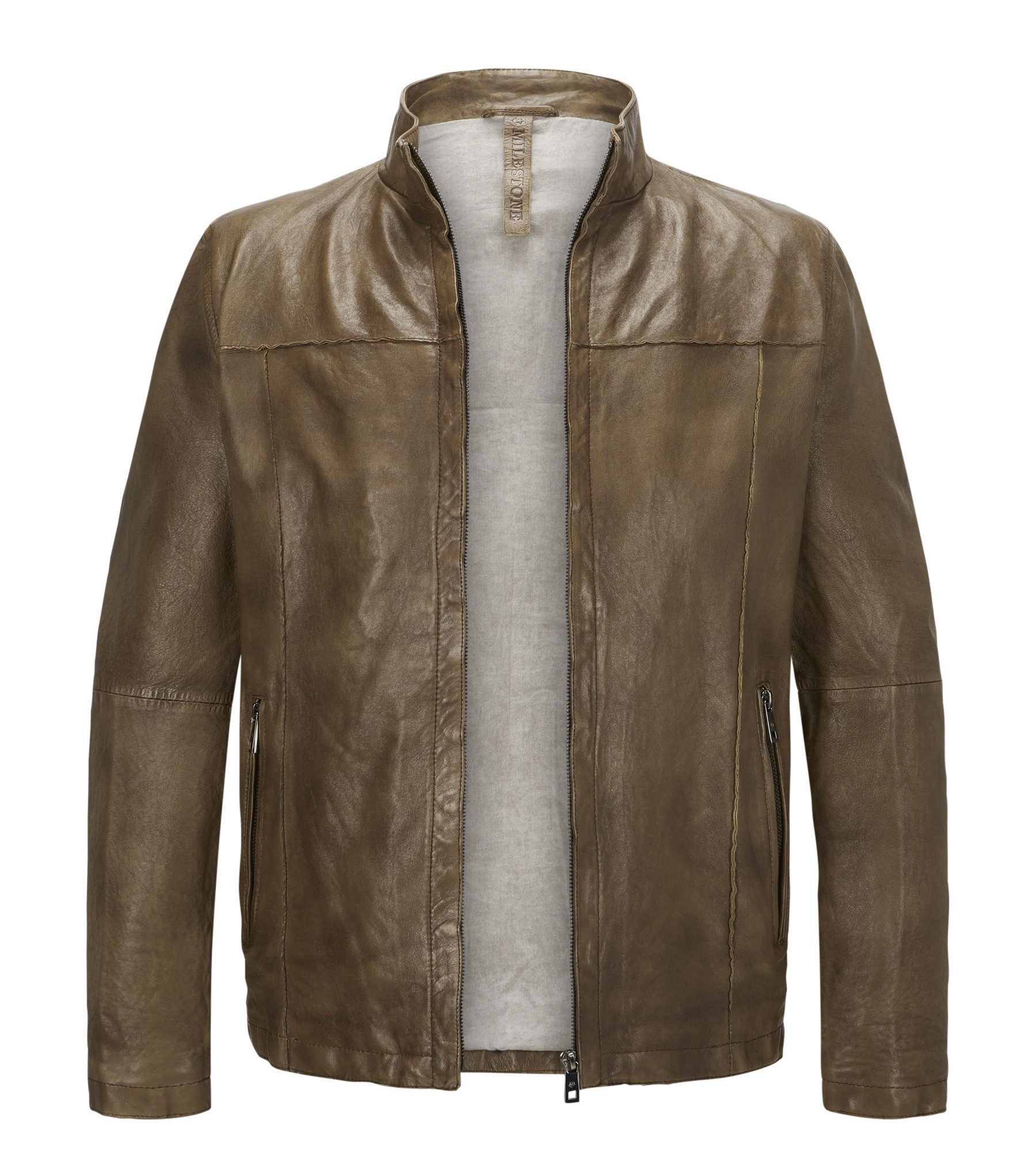 Milestone Lederjacke MSSullivan Klassischer Biker-Schnitt mit zeitloser Linienführung