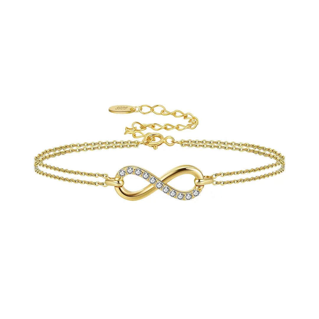 Suzan Gold Silberarmband 925 Silber vergoldet Eternelle Unendlichkeitszeichen