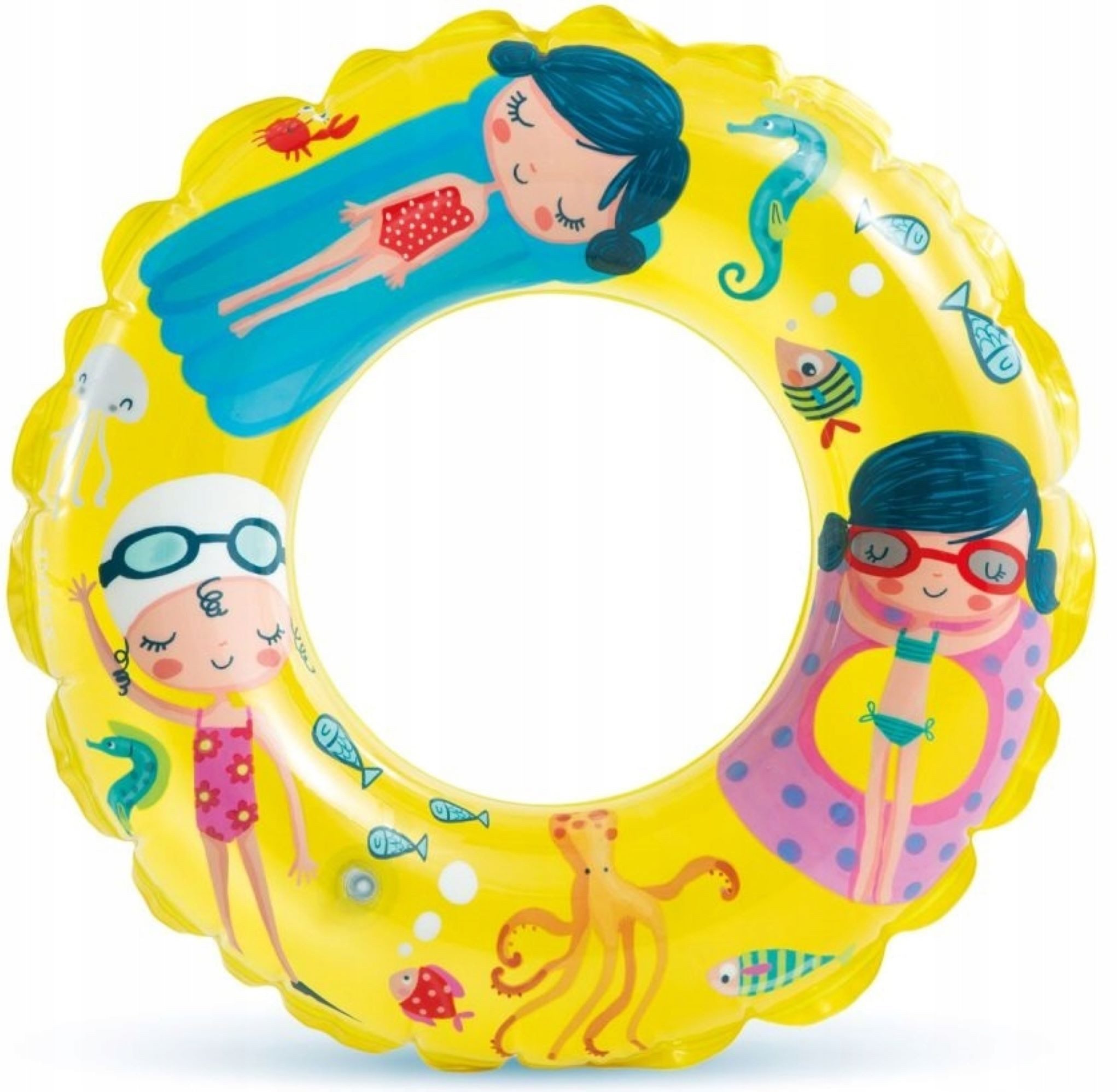 Festivalartikel Schwimmring Kinder Schwimmring 61 cm aufblasbarer Schwimmreifen gelb für Pool