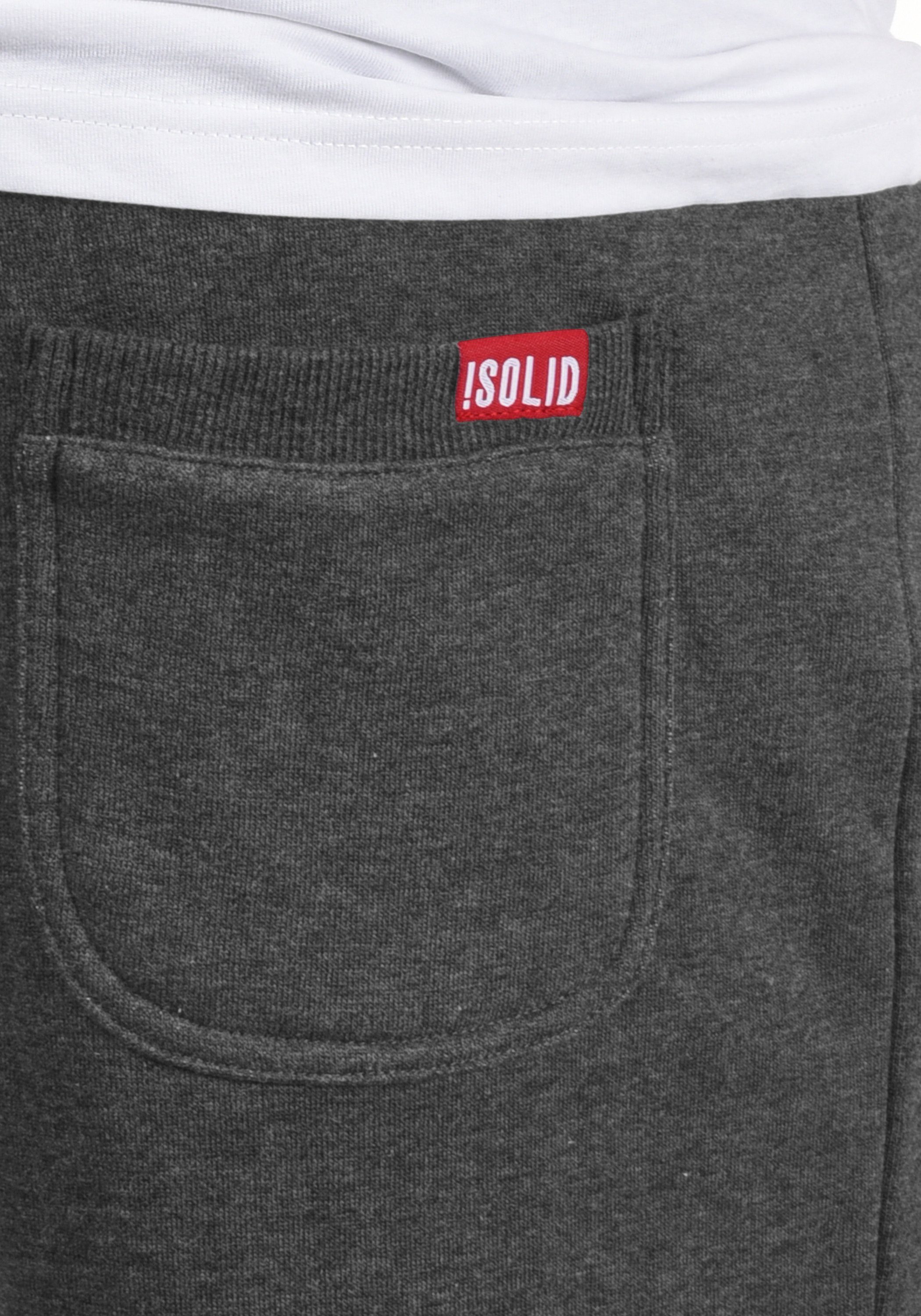 Solid Sweatshorts SDBennShorts kurze Hose (8254) breiten Grey mit Med Kontrastkordeln