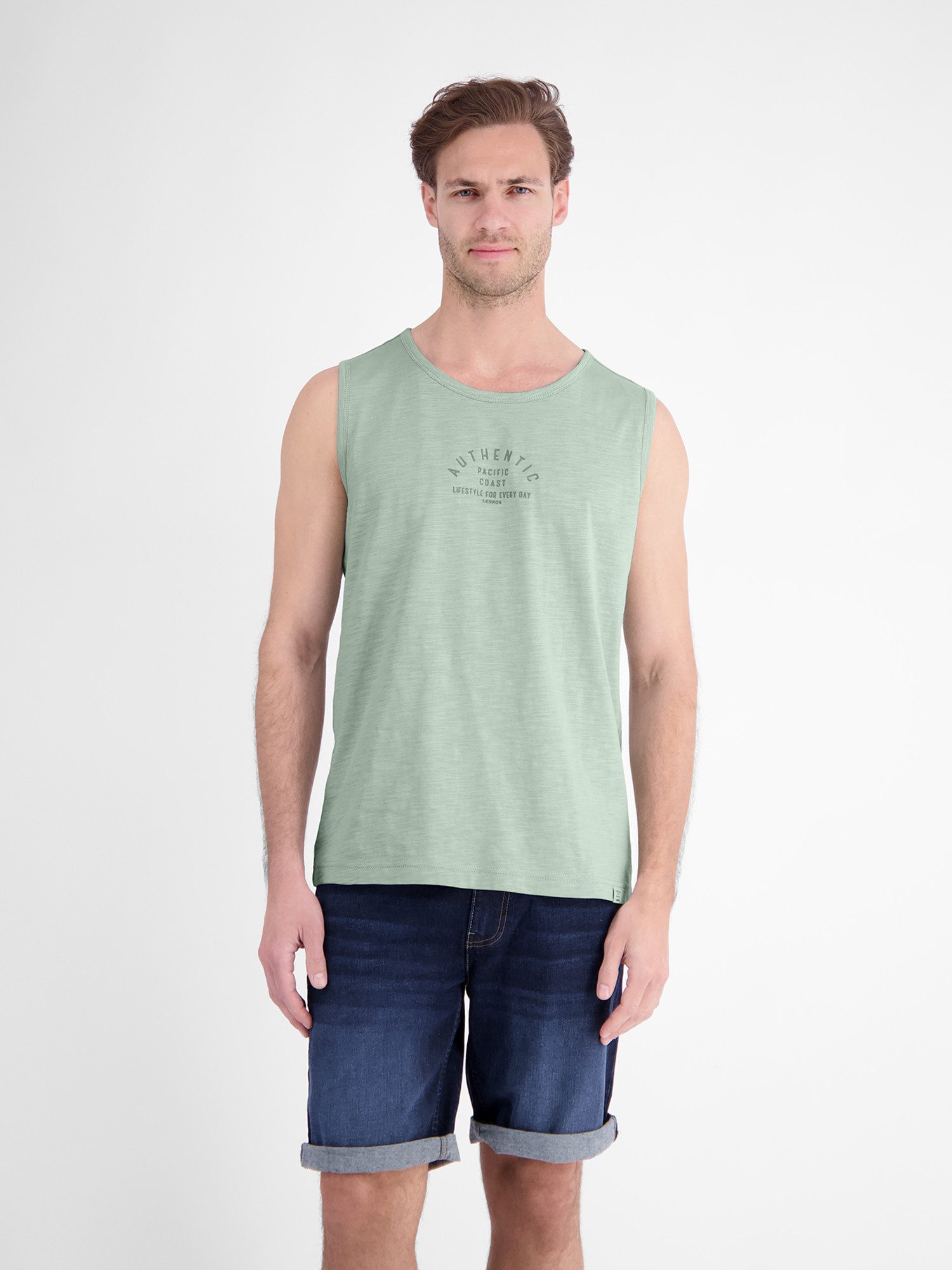 LERROS Muskelshirt Luftiges Tanktop aus Baumwolle mit trendigem Slogan-Print