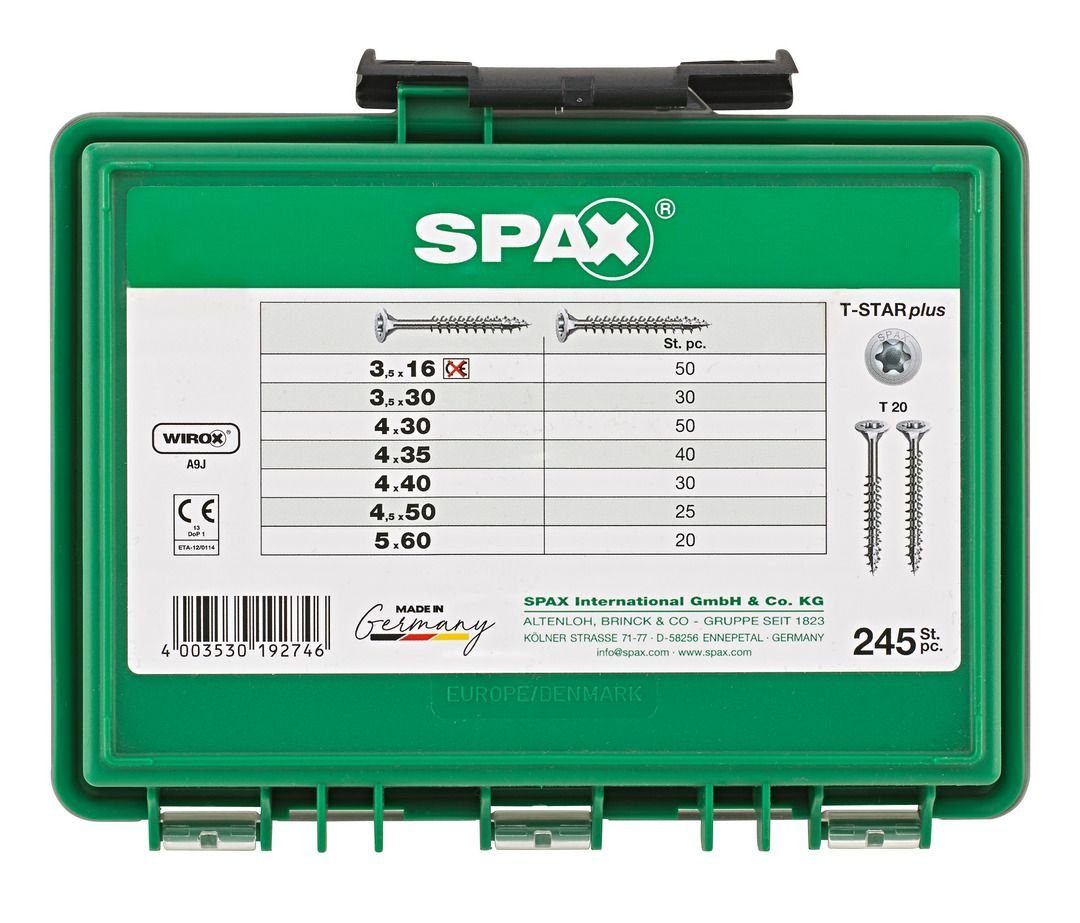 Stk. SPAX 245 Holzbauschraube Sortimentskasten TRX - Senkkopf Spax