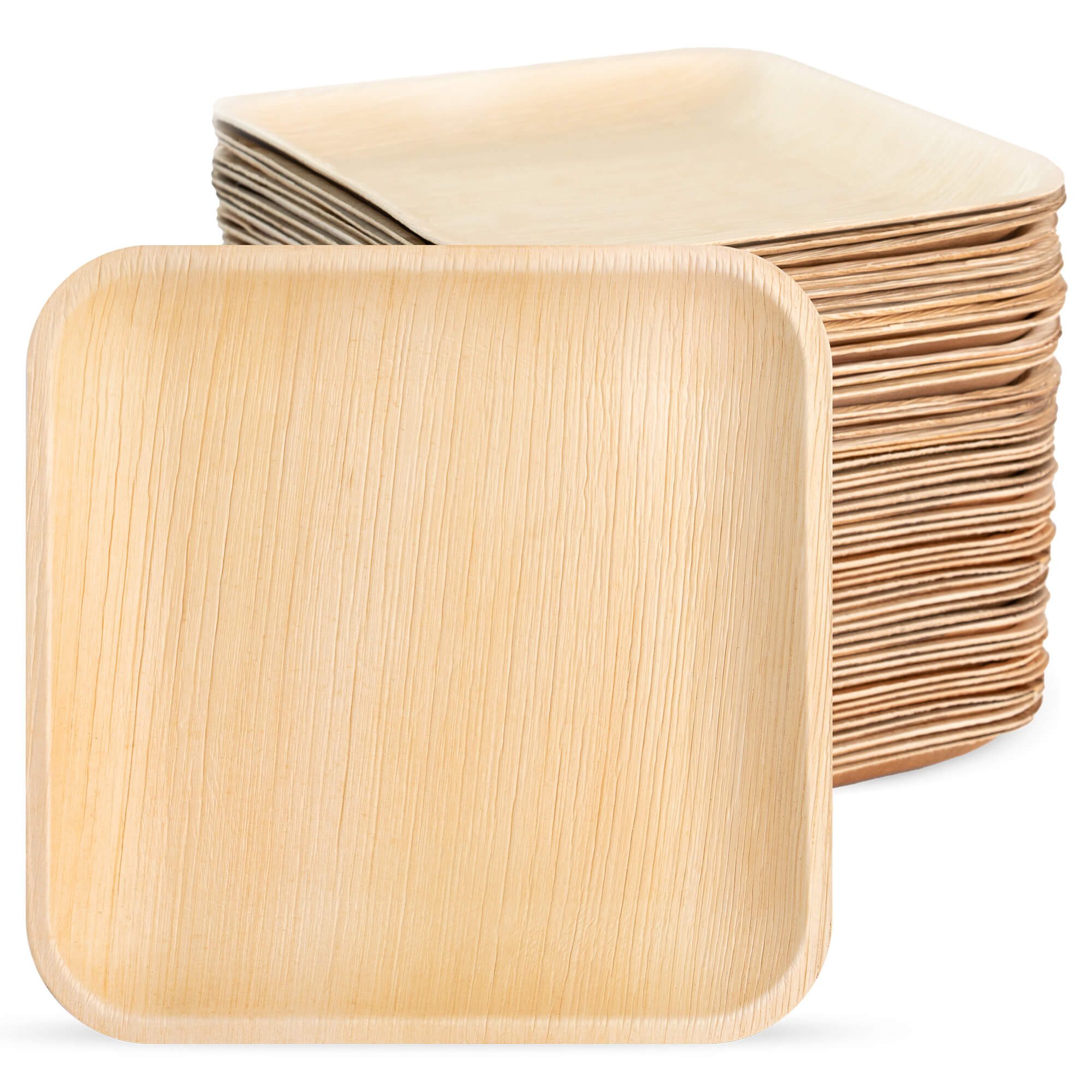 wisefood Einwegteller Palmblatt-Teller, quadratisch, LEEF, 20 x 20 cm, (50 St)