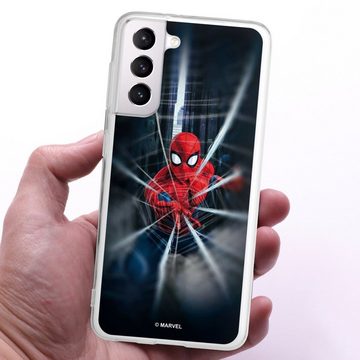 DeinDesign Handyhülle Marvel Kinofilm Spider-Man Webs In Action, Samsung Galaxy S21 5G Silikon Hülle Bumper Case Handy Schutzhülle