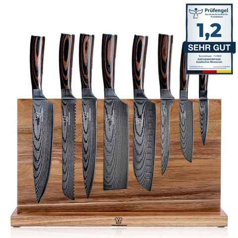 Küchenkompane Messer-Set Messerset mit magnetischem Messerblock 8-teiliges Küchenmesser Set (2-tlg)