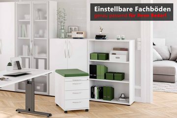 bümö Aktenschrank basic Aktenschrank - 3 Ordnerhöhen Dekor: Weiß/Asteiche