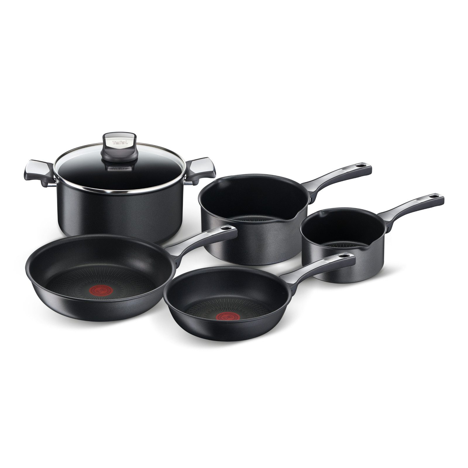 Tefal Topf-Set Unlimited On Topf- Pfannenset Bratpfannen Кастрюли alle Herdearten, Aluminium (Set, 6-tlg), Induktion, Aluminium