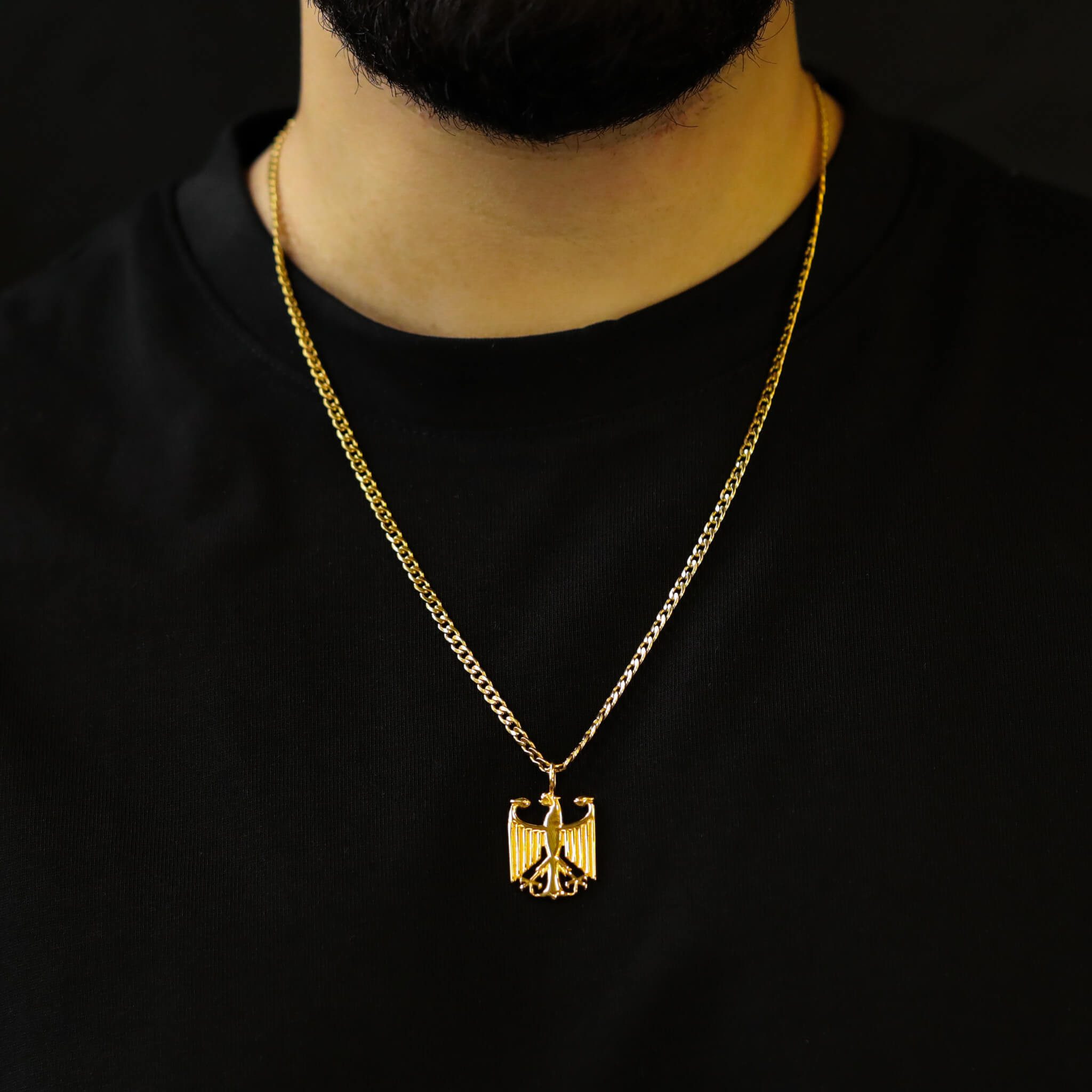 d'origine Kette mit Anhänger Deutschland Kette Herren – Bundesadler Wappen (Edelstahl) – Bild 2 von 3