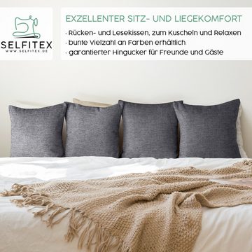 Selfitex Dekokissen 4er Set Dekokissen, große Auswahl, 40x40 oder 30x50, inkl. Füllkissen, für Sofa, Couch, Bett oder als Polster jeglicher Art, Zierkissen