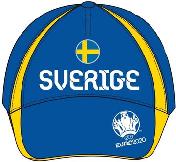 coole-fun-t-shirts Schirmmütze SCHWEDEN Kinder Basecap Schirmmütze Fußball EM Sverige Europameisterschaft Base und Snapback Jungen + Mädchen für Kita, Schule, Einschulung Gr.52 + 54