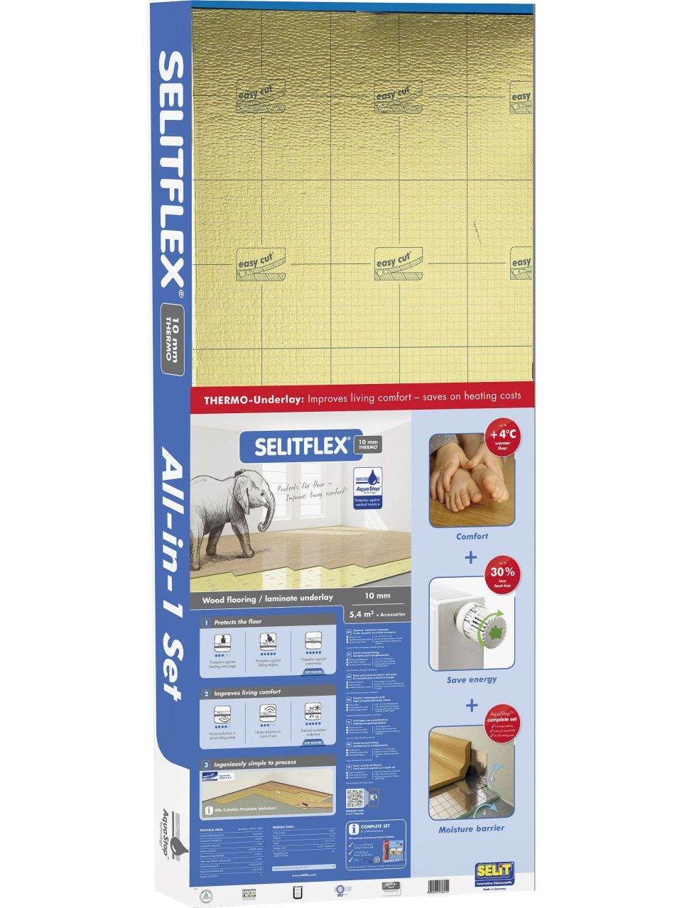 Selit Trittschalldämmplatte SelitFlex 10 mm THERMO Dämmunterlage Faltplatte 10