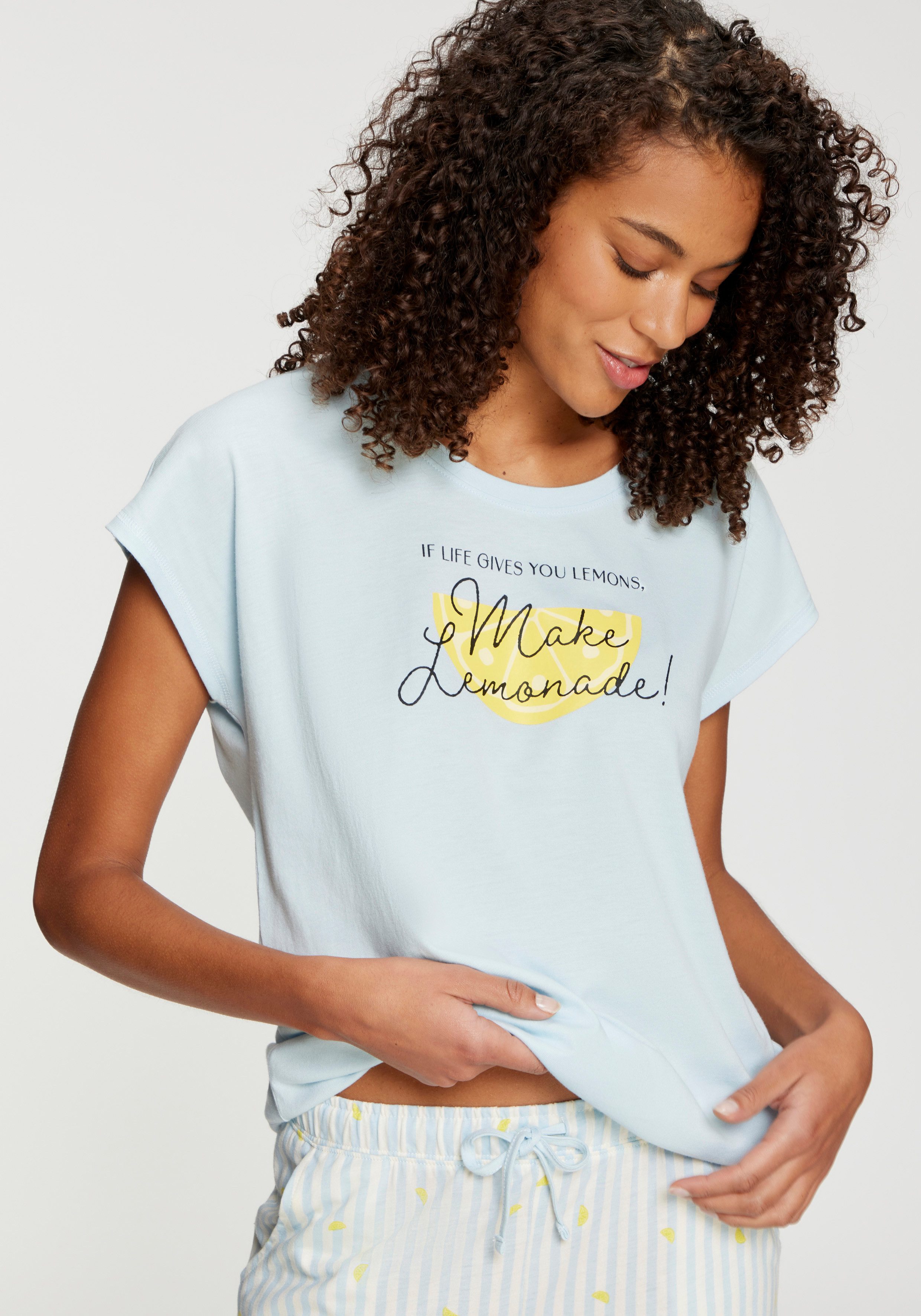 Vivance Dreams by Lascana Pyjamaoberteil mit Frontprint