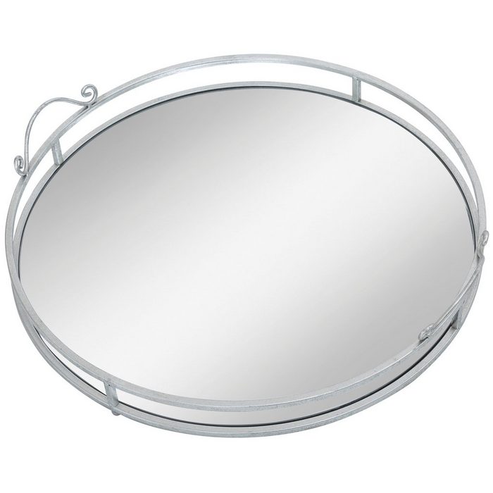 AM Design Tablett Mirror Metall mit Spiegelboden Ø ca. 50 cm