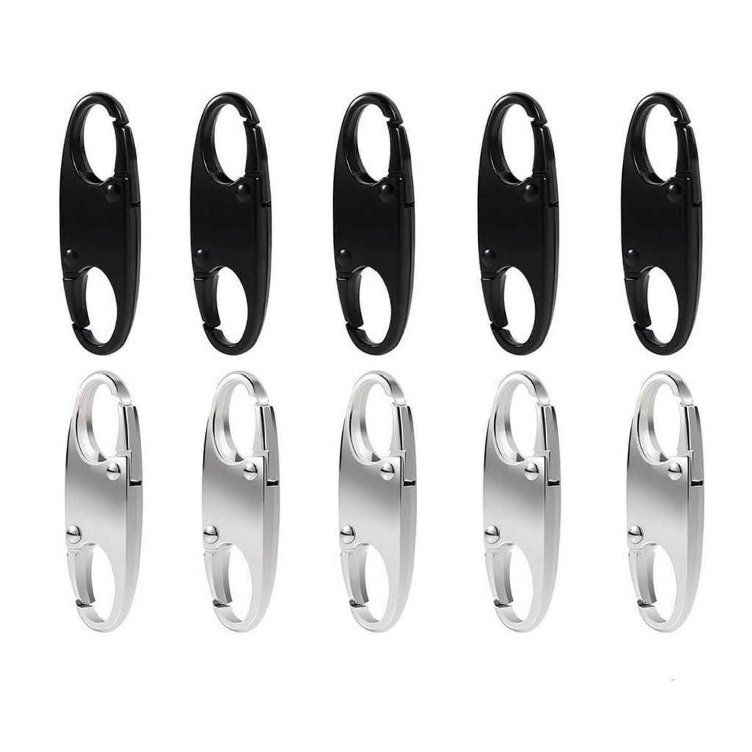 LuxusKollektion Vorhängeschloss Reißverschluss Schloss 10er Set Silber/Schwarz