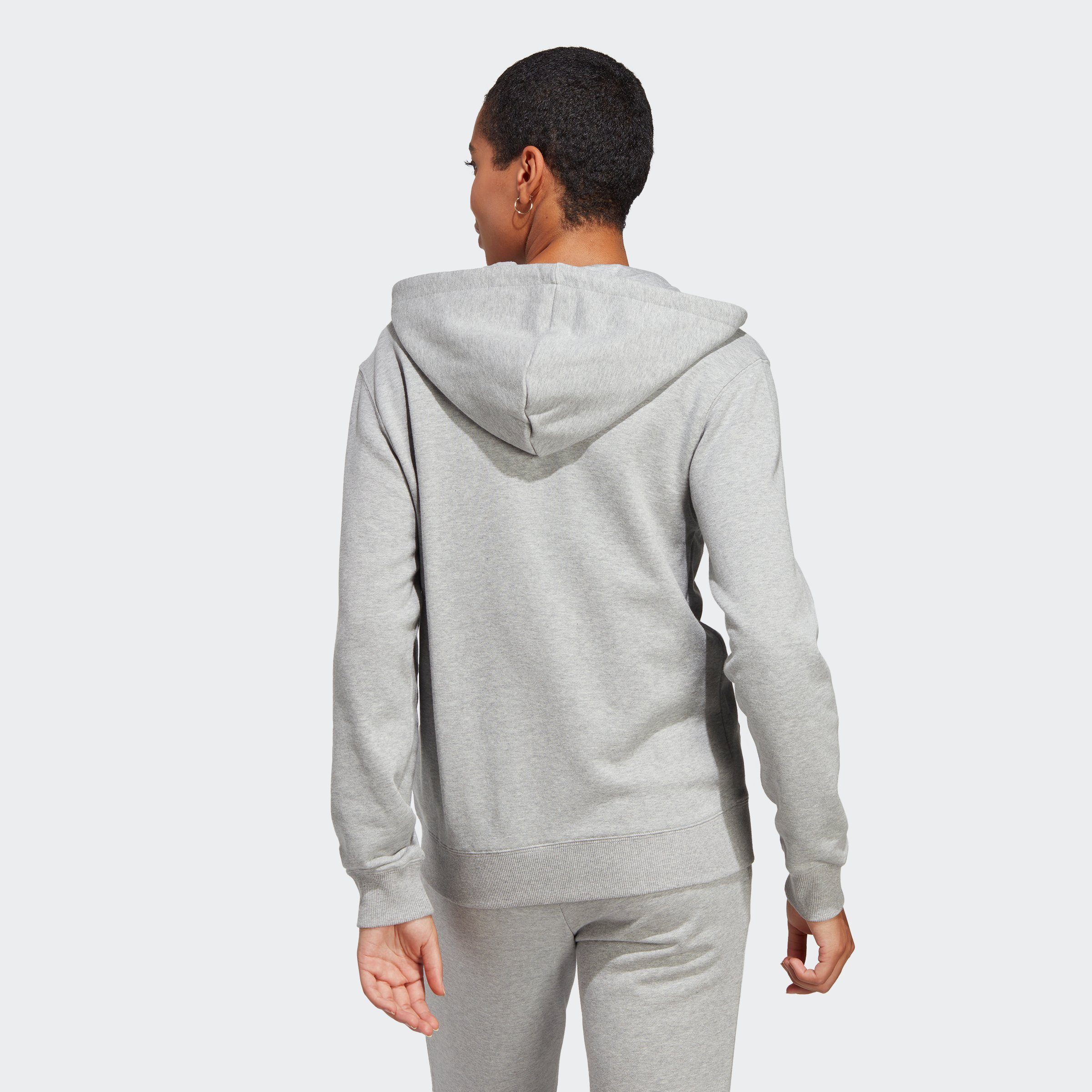 adidas Kapuzensweatshirt FRENCH LINEAR ESSENTIALS Sportswear TERRY KAPUZENJACKE MGREYH/WHITE