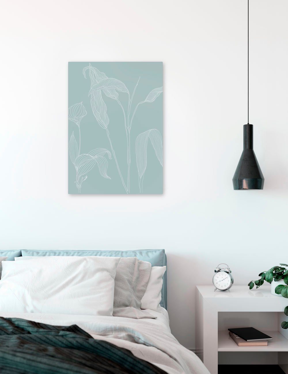 Komar Leinwandbild Minty Green - Größe 40 x 60 cm, Natur (1 St), Keilrahmenbild mi Echtholzrahmen
