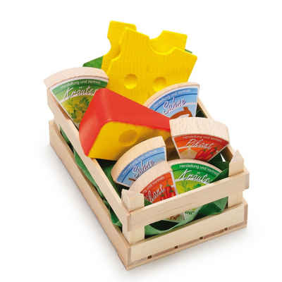 Erzi® Kaufladensortiment, (Set, 10-tlg), Käsesortiment klein, verschiedene Käsesorten, aus Holz