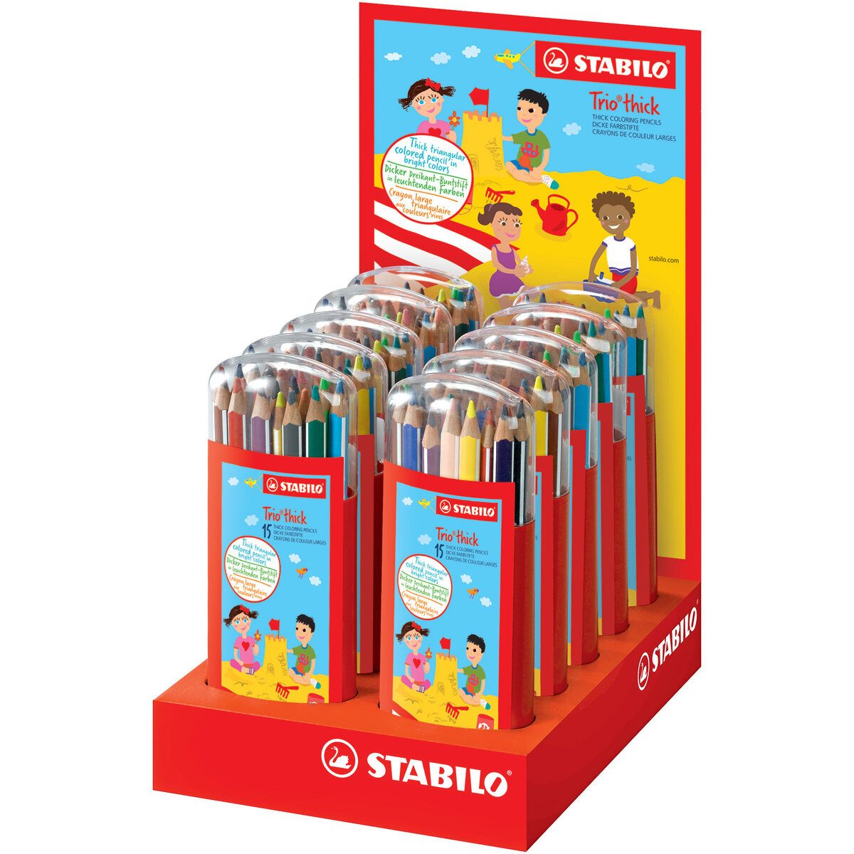 STABILO Buntstift Farbstift Trio dick Display Display Box 10 Stück/10 Farben