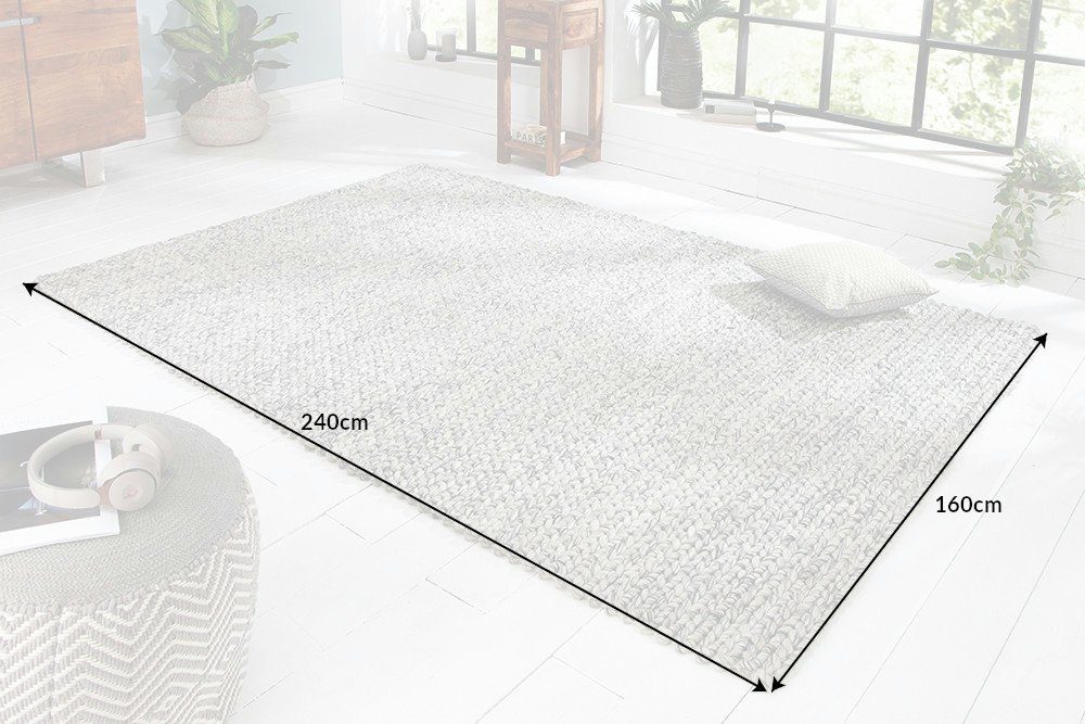 Teppich grau, · Wolle-Gemisch riess-ambiente, rechteckig, mm, INFINITY Wohnzimmer Handarbeit 240x160cm Höhe: · HOME 10