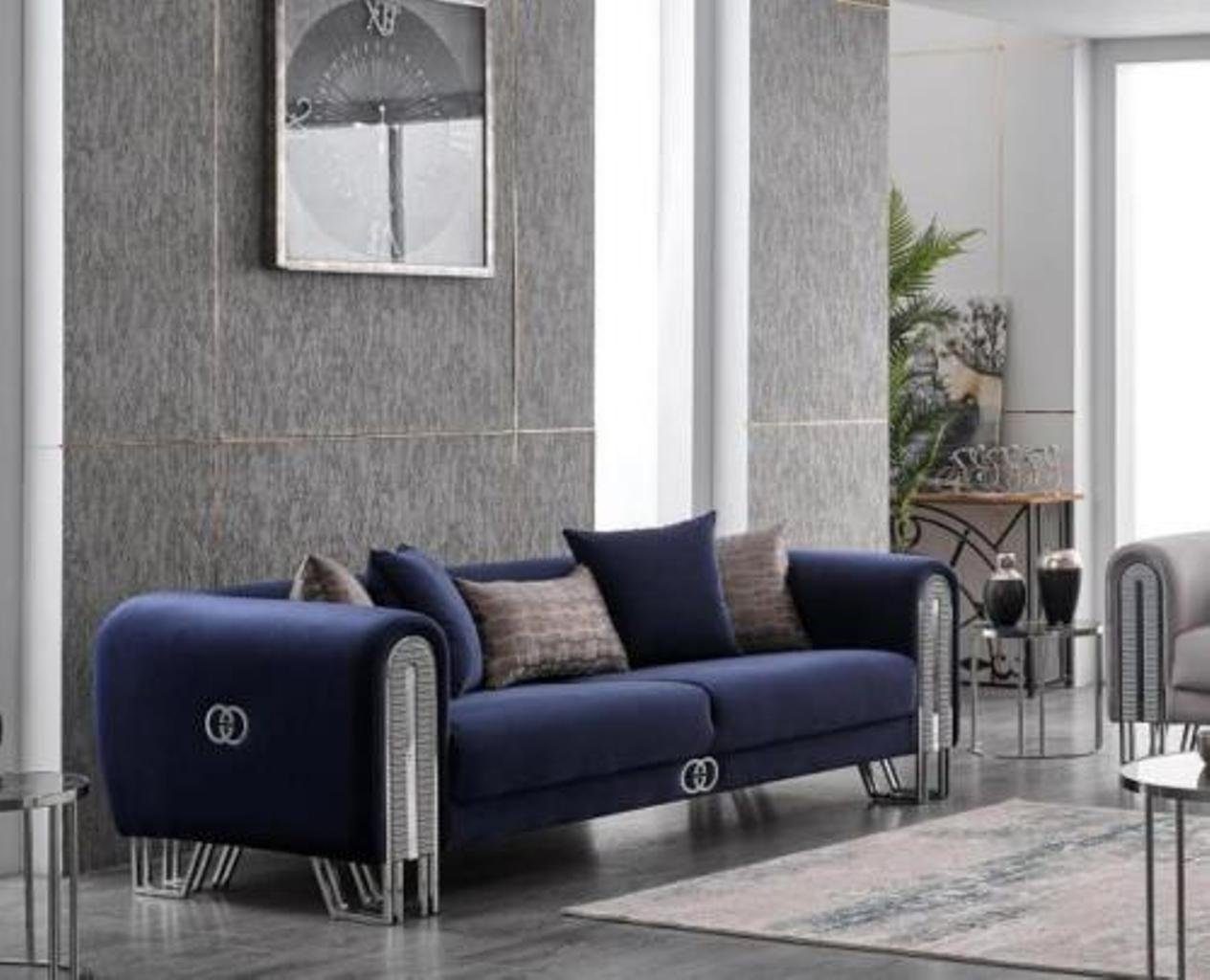 JVmoebel 3-Sitzer Couch Polster Möbel Wohnzimmer Couchen Blaue 240cm Dreisitzer, 1 Teile, Made in Europa