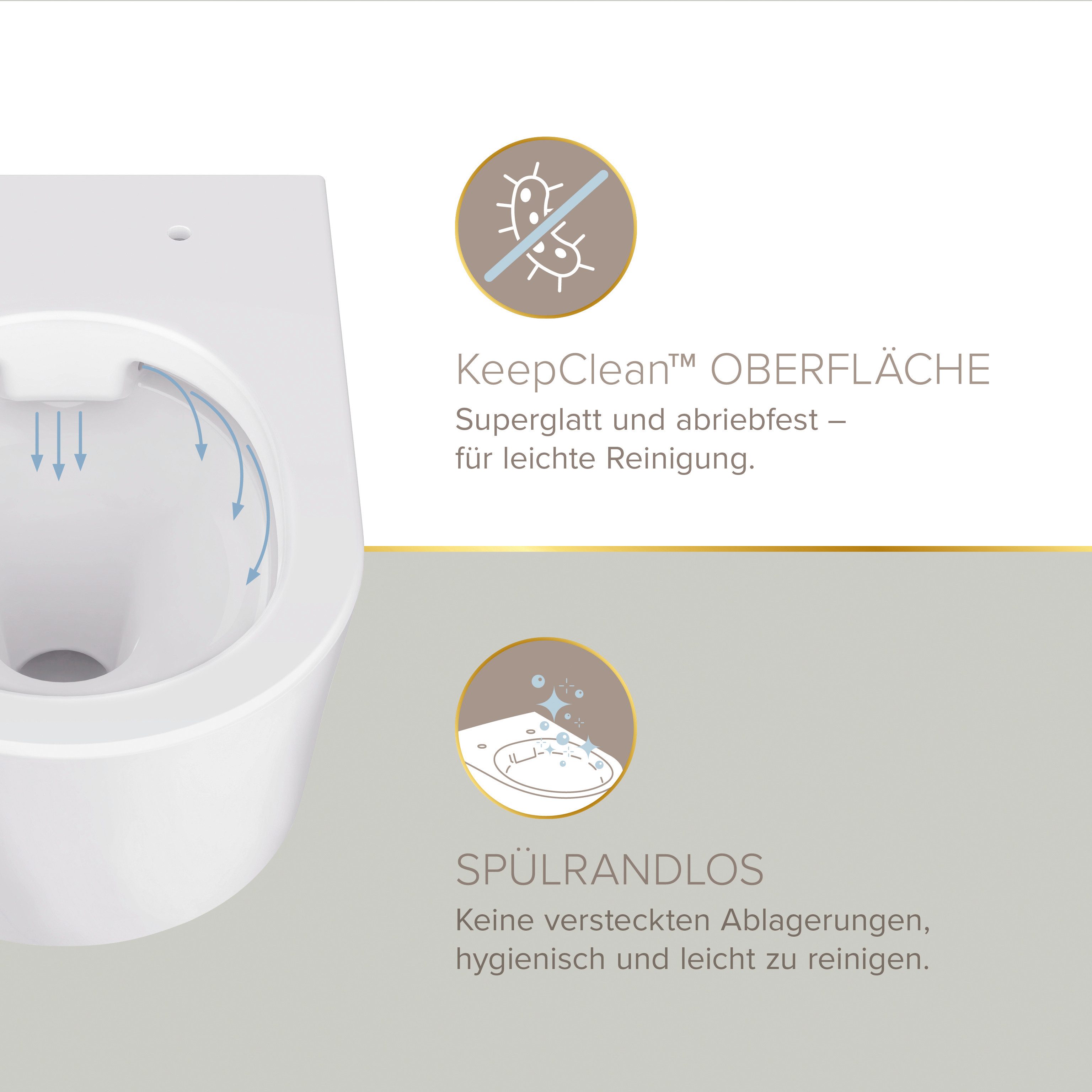 Lenz WC-Komplettset PERFECT FIT Gästebad, WC, Waschbecken, Armatur, Accessoires, Siphon, wandhängend, (Gäste-Bad-Set Komplettes Gästebad als Set), 8-teiliges Bad-Set