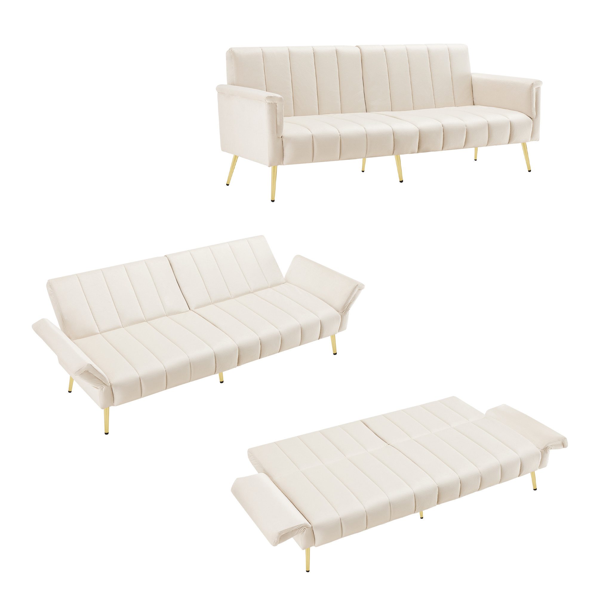 Merax Schlafsofa, mit Bettfunktion,Bettsofa,Klappsofa,Gästebett günstig online kaufen