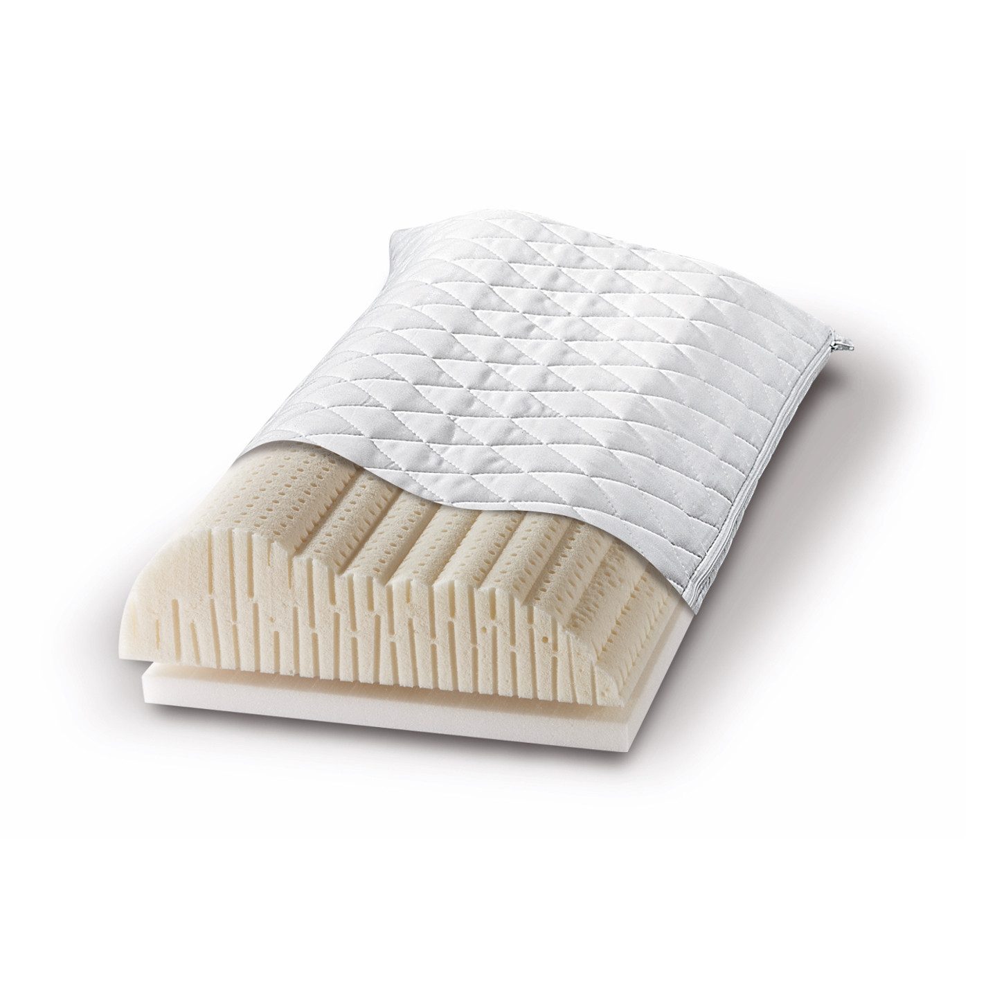 Sympathica Nackenstützkissen Orthopädisches Stift- Latex Nackenstützkissen Nackenkissen ergonomisch, Füllung: Latex, Bezug: 100% Baumwolle, Rückenschläfer, Seitenschläfer, Durch Höhenanpassung individuell anpassbar