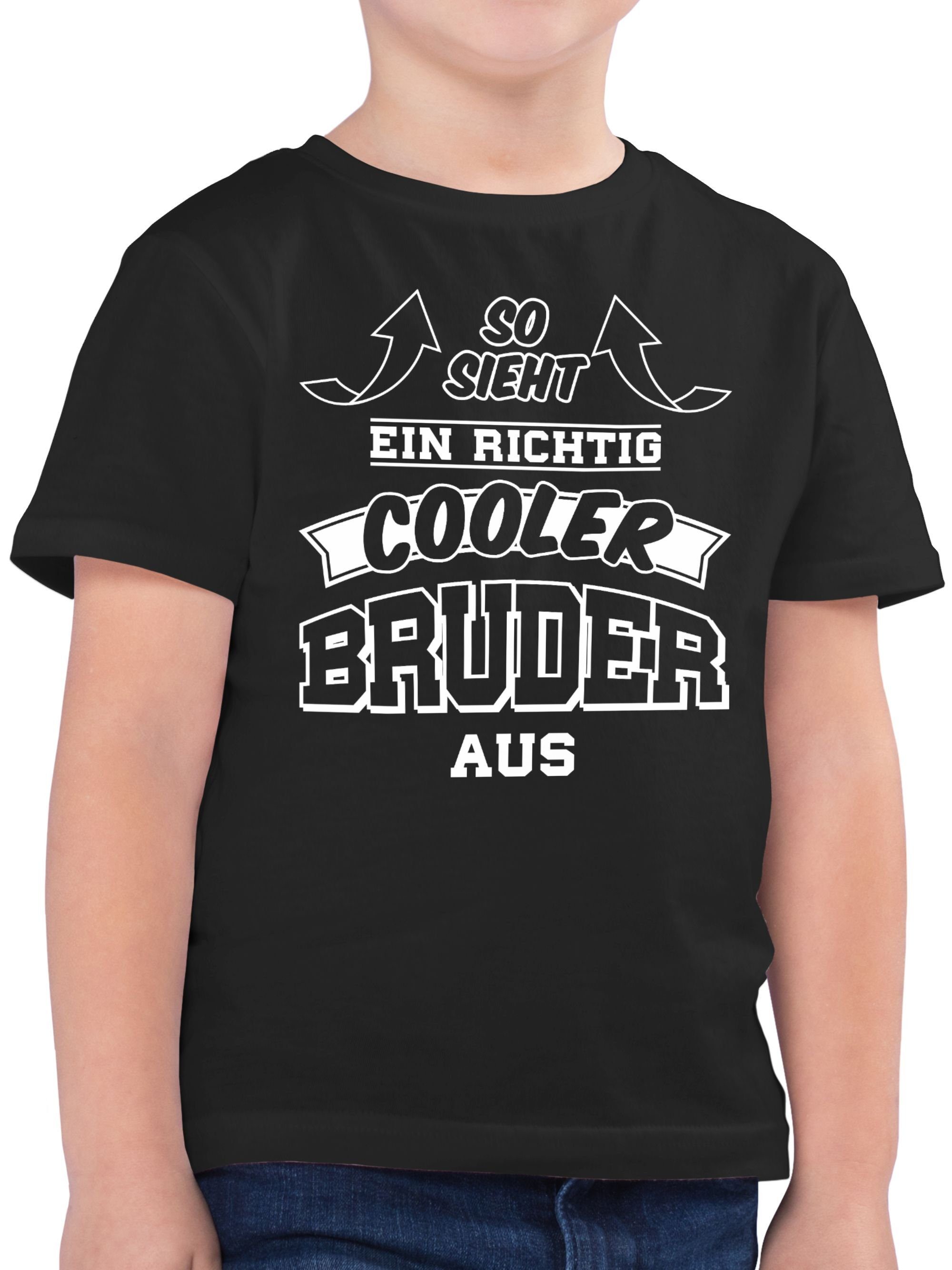 Shirtracer T-Shirt So sieht ein richtig cooler Bruder aus Pfeile Bruder 03 Schwarz