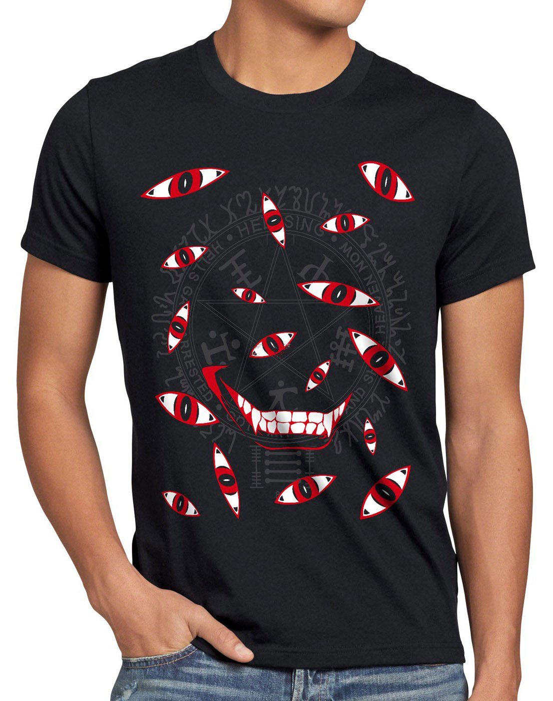 style3 Print-Shirt Herren T-Shirt Dark Eyes hellsing soul van Auge Vampir  Pentagramm Anime online kaufen | OTTO