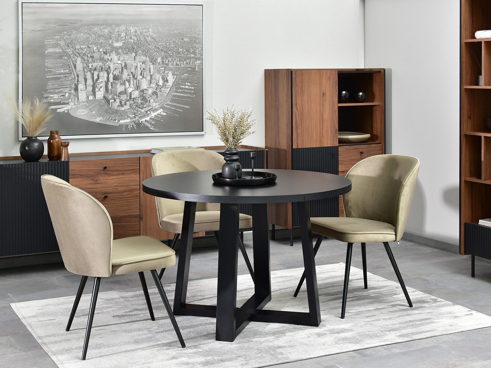 Compleo Esstisch Rund, Loft Design, 100-180 günstig online kaufen