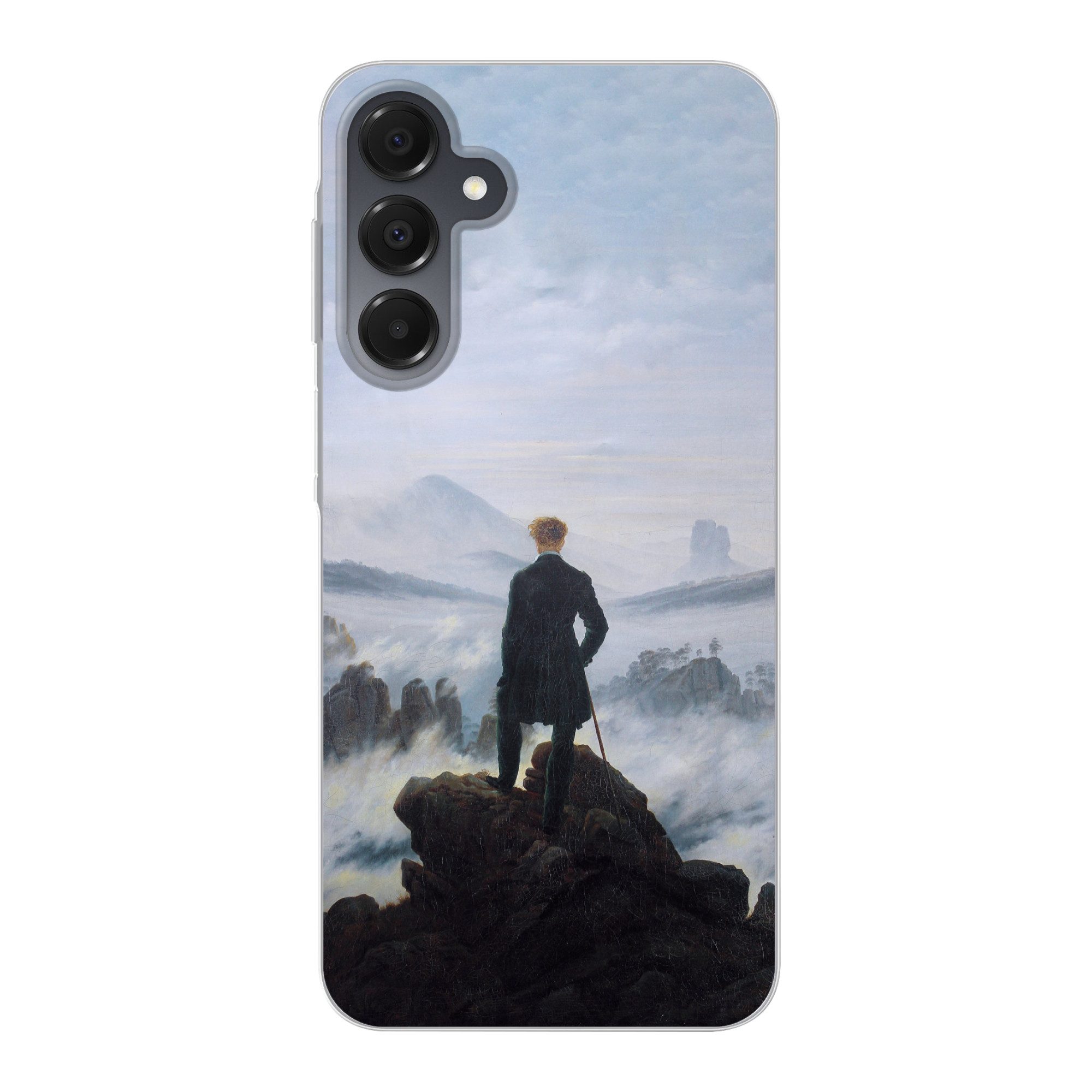 MuchoWow Handyhülle für Samsung Galaxy A16 5G Der Wanderer über dem Nebelmeer - Caspar Dav, Phone Case, Silikon, Schutzhülle Dünn