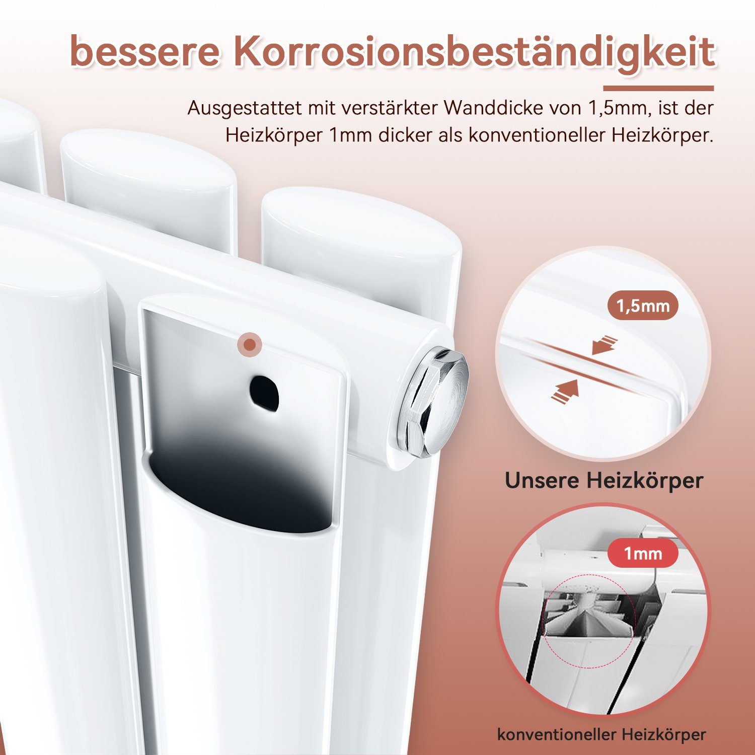 SONNI Badheizkörper Heizkörper Design Röhren Heizung modern, Weiß günstig online kaufen