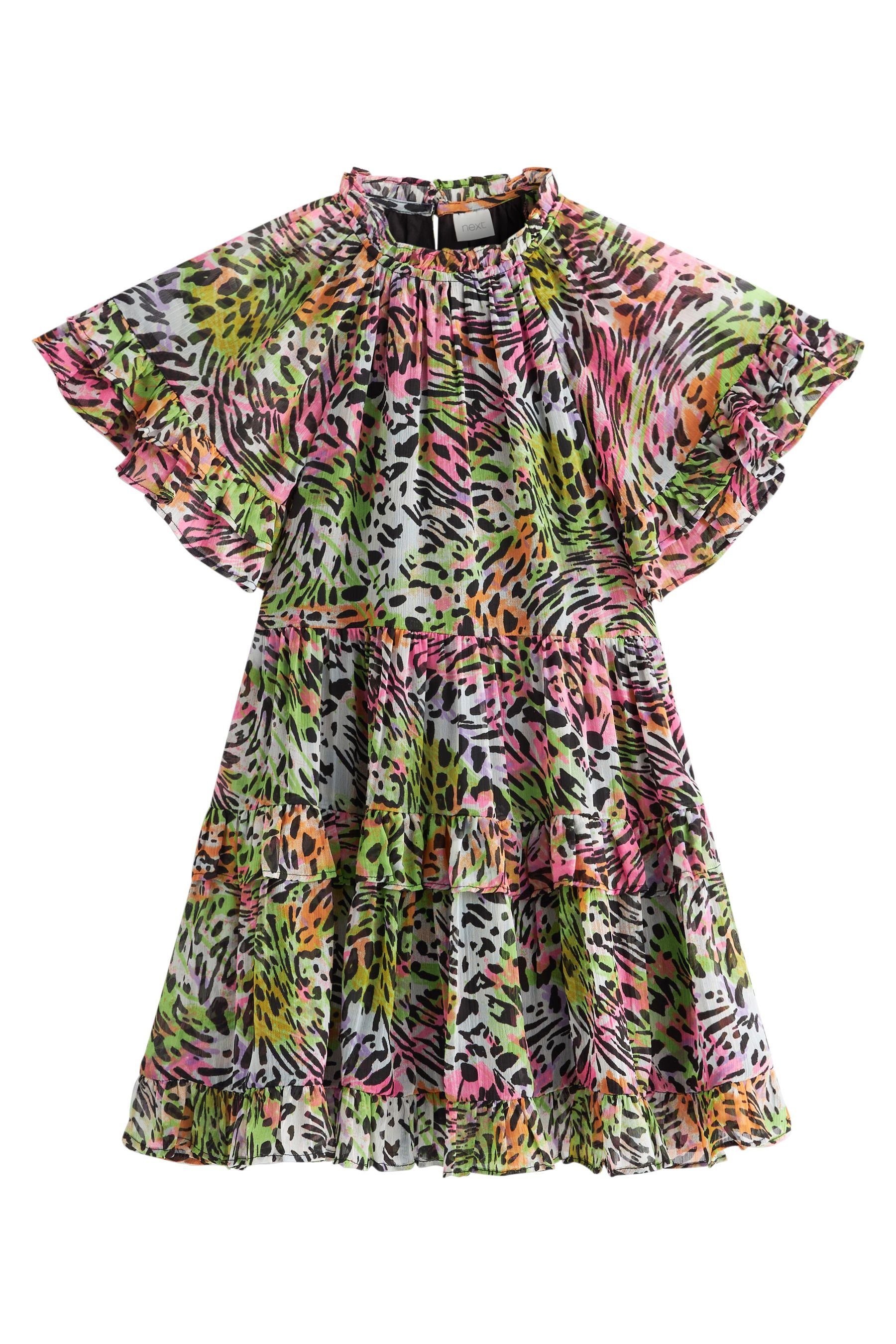 Next Druckkleid Kleid mit Rüschen im Animal-Print (1-tlg) Multi