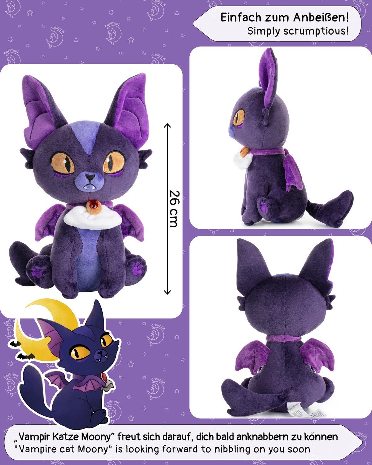 Corimori Kuscheltier Katzen Plüschie ca. 30cm Stofftier, Plüschtier (Geschenk, Packung, Geschenk), Plüschtier, Kuscheltier, Katzen-Kuscheltier, Lila blau