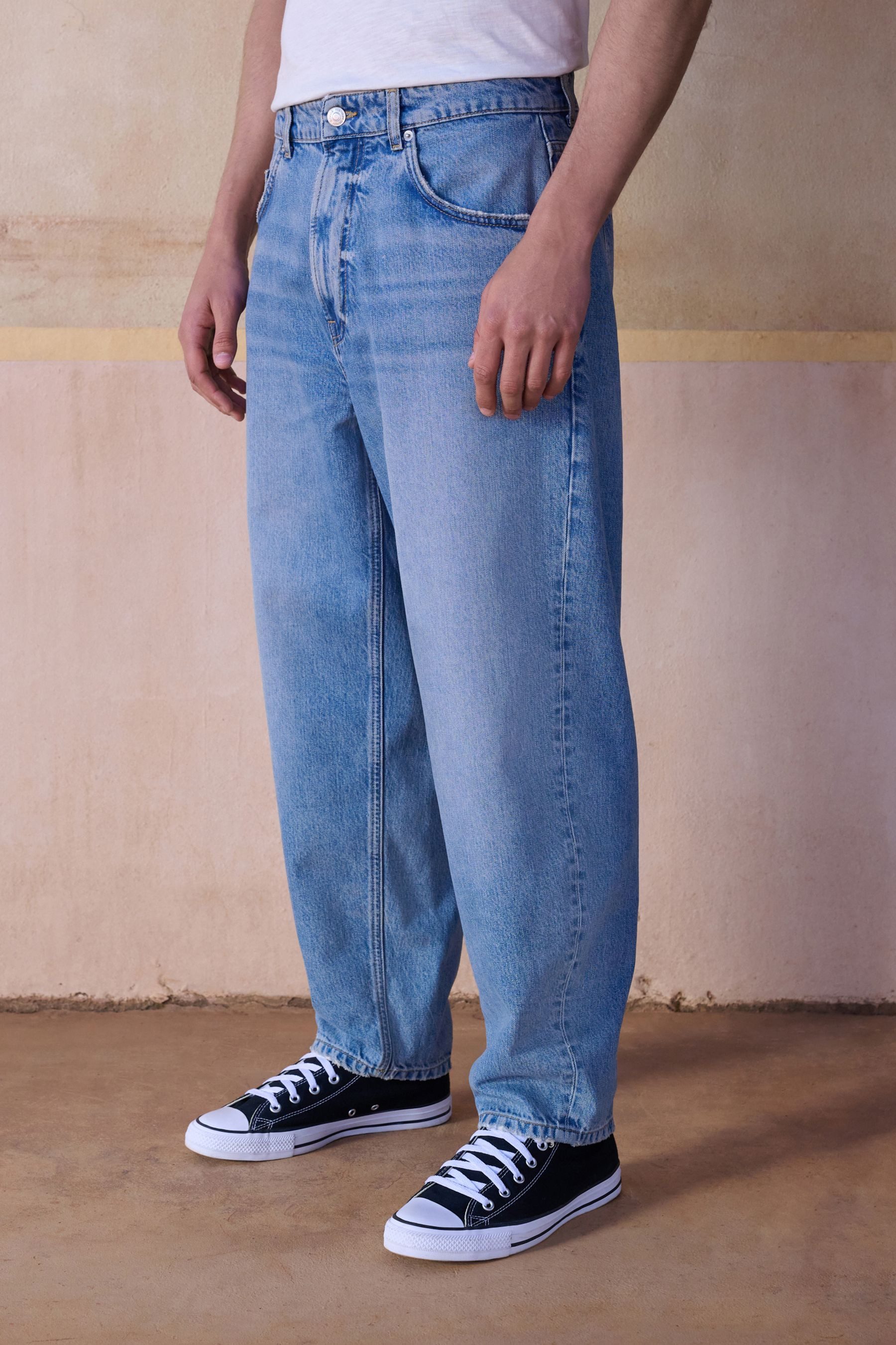 Next Weite Jeans N. Premium Jeans mit Barrel-Bein (1-tlg)