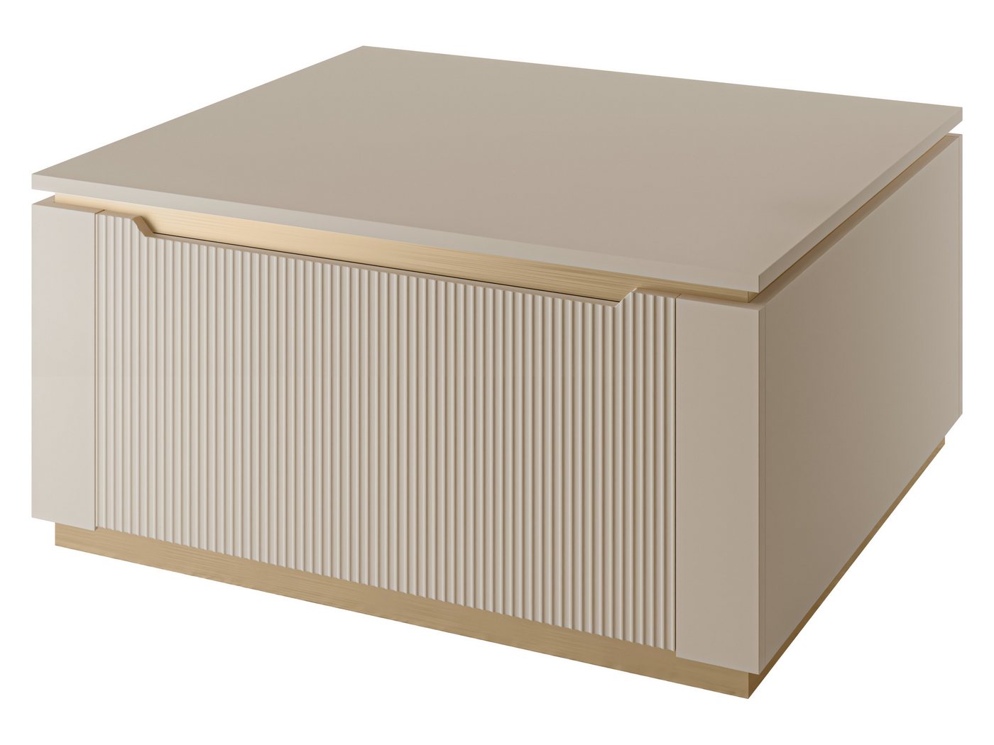 MIRJAN24 Couchtisch Hilafin 2K (mit zwei Klappen), 80x70x40 cm, gedämpftem Schließsystem