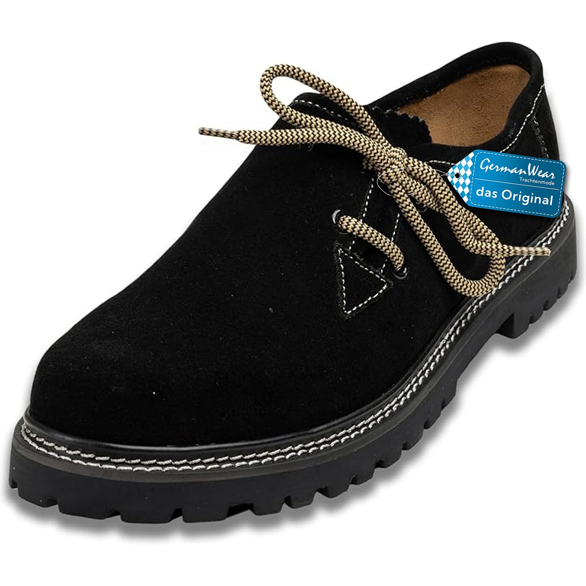 German Wear GW1800-VL Haferlschuh Trachtenschuhe Original Haferlschuhe Lederschuhe Wildleder 2x Senkel