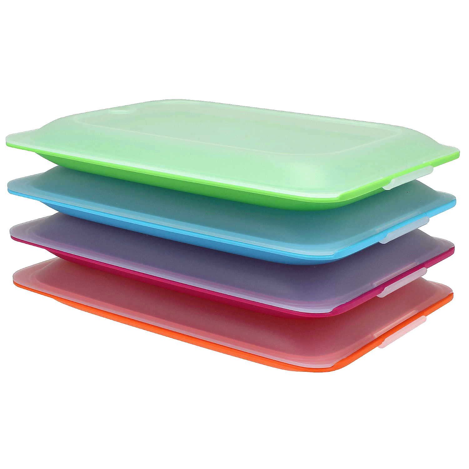 Tatay Frischhaltedose Aufschnittdosen Kühlschrank Organizer Aufschnittbox Kühlschrankbox, Kunststoff BPA frei, (4-tlg), integrierte Servierplatte stapelbar
